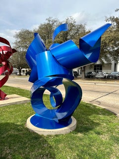 „Look Inside My Twisted Blue Mind“, Nic Noblique, Big Steel-Skulptur, 95x88x62