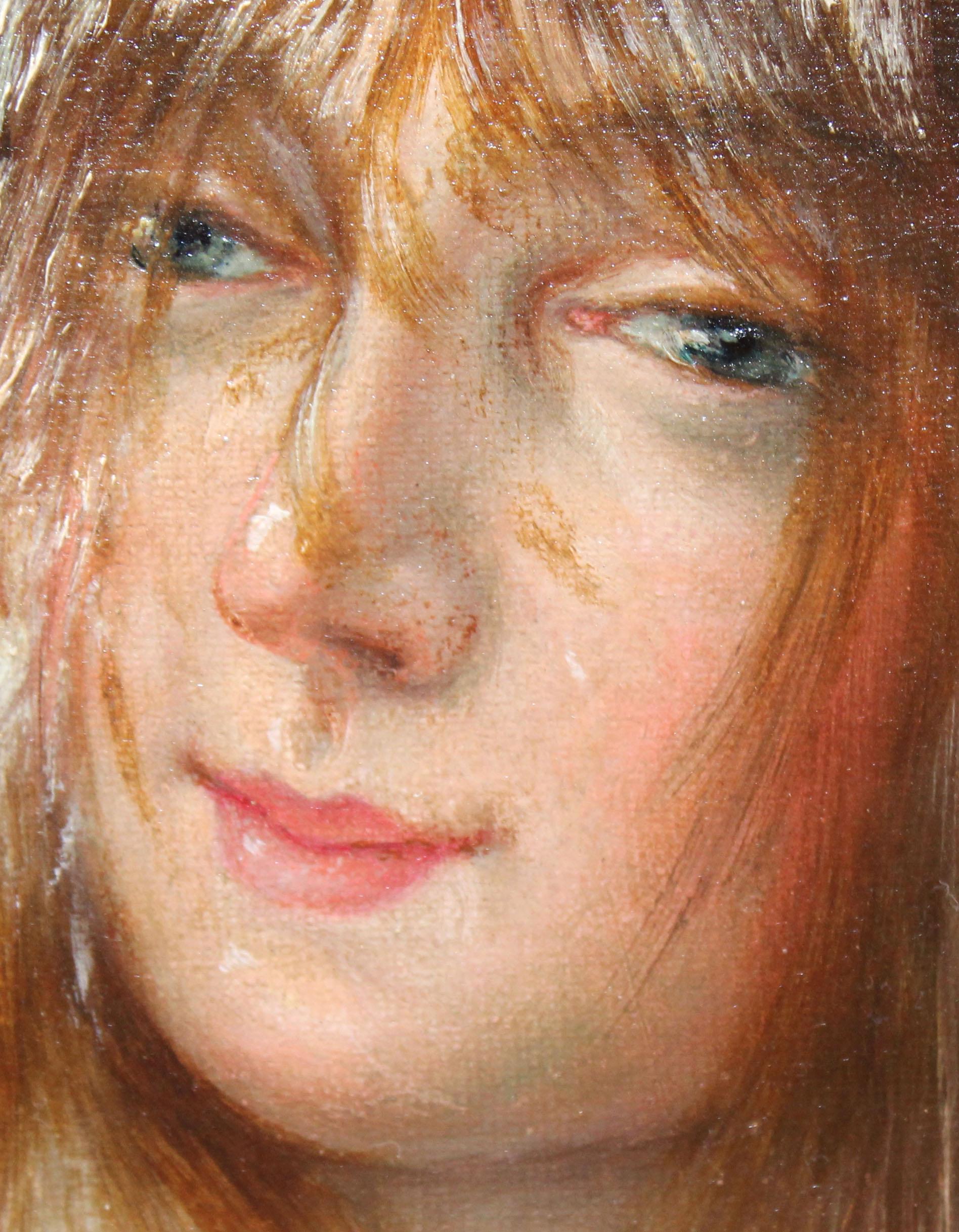 Joven desnuda en el mar - Óleo sobre tela - Año 1907 For Sale 4