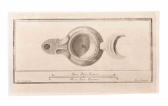 Oil Lamp - Etching by Niccolò Cesarano - 18th Century