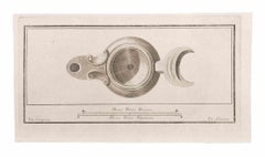 Oil Lamp  - Etching by Niccolò Cesarano - 18th Century