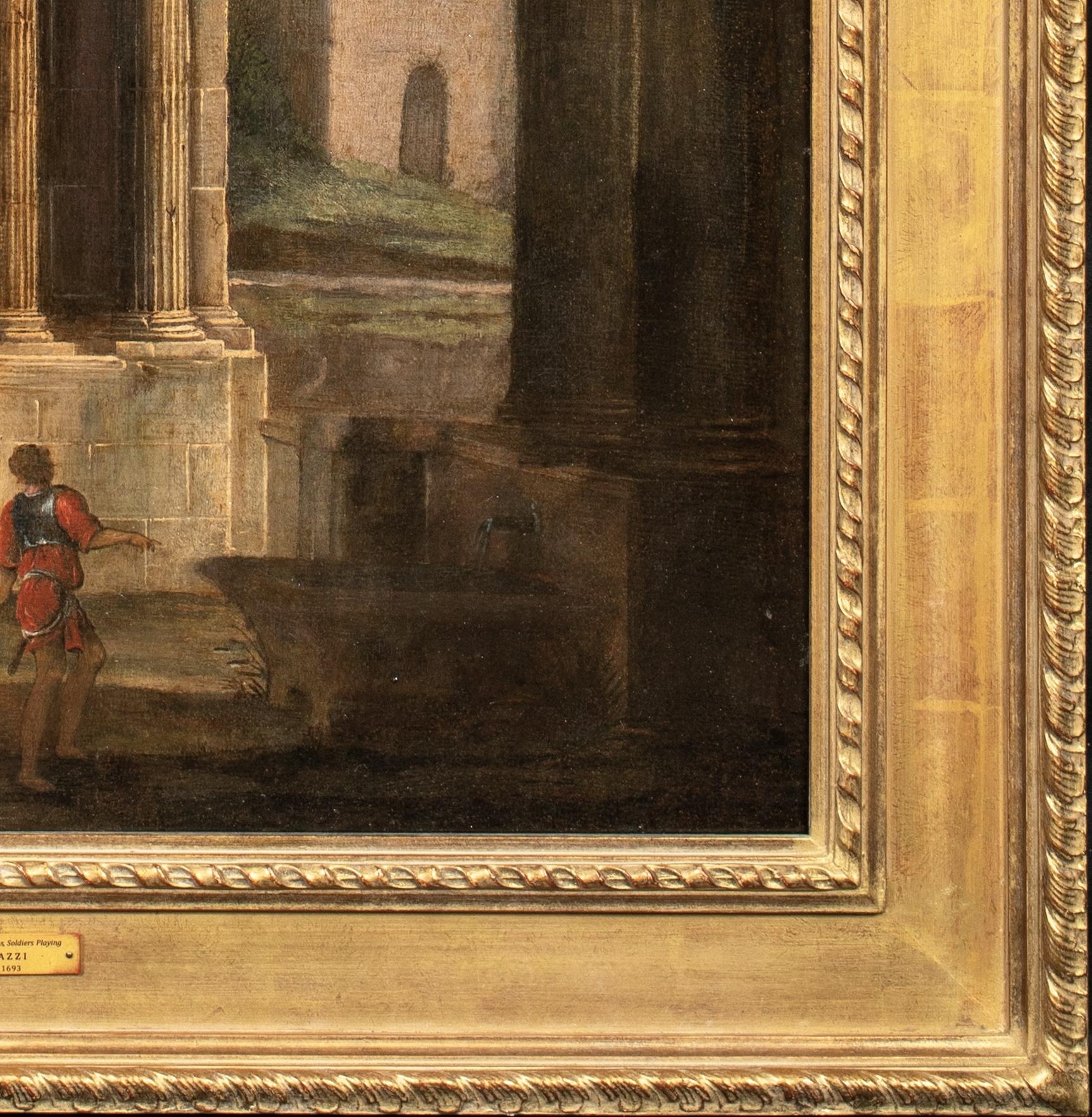 Capriccio architectural avec un soldat et un enfant, vers 1680

cercle de Niccolò Codazzi (Naples 1642 - Gênes 1693) 

Grand Capriccio architectural italien du 17ème siècle représentant un soldat et un enfant, huile sur toile attribuée à Niccolo