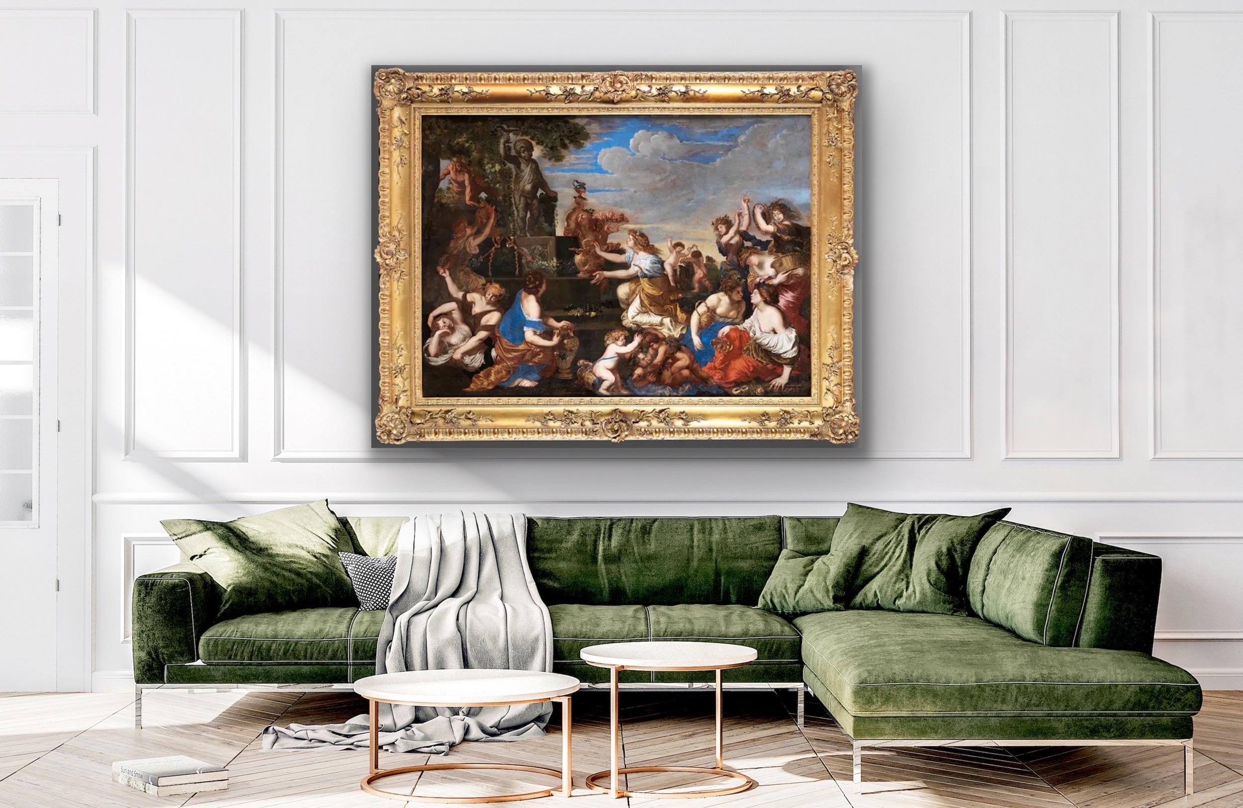 Huge 17th century old master - The feast of Bacchus - celebration Poussin For Sale 6
