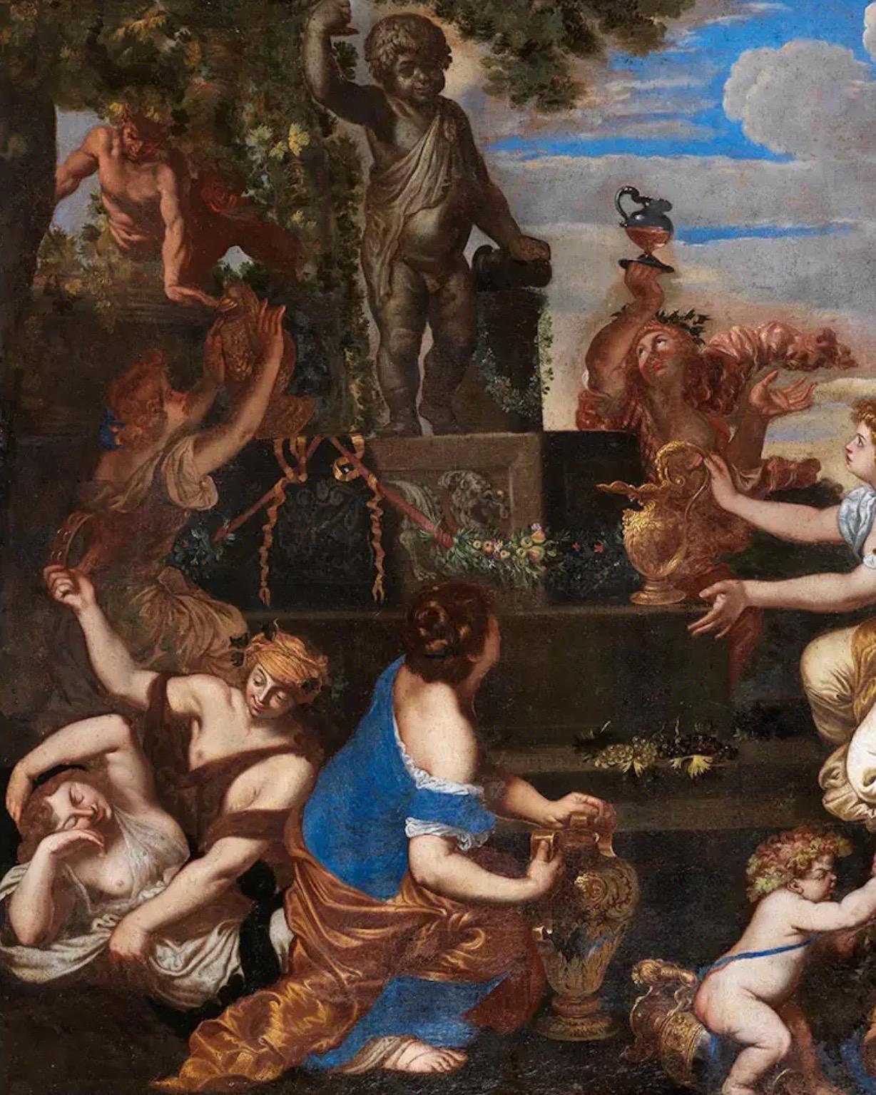 Grand maître ancien du XVIIe siècle - The feast of Bacchus - Celebrity Poussin en vente 1