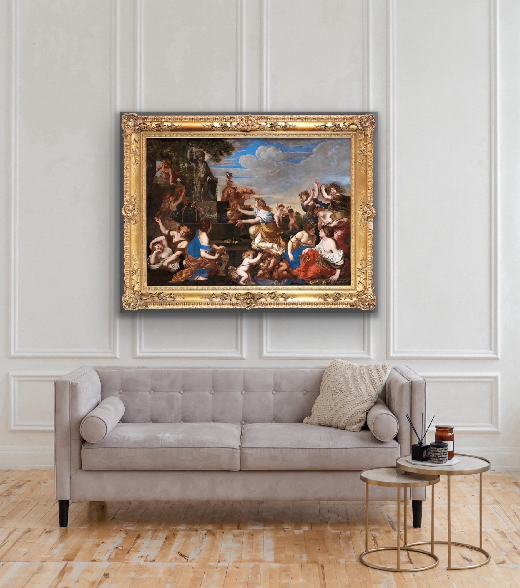 Grand maître ancien du XVIIe siècle - The feast of Bacchus - Celebrity Poussin en vente 3