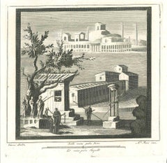 Landschaft aus Herculaneum - Radierung von Niccolò Ricci - 18. Jahrhundert