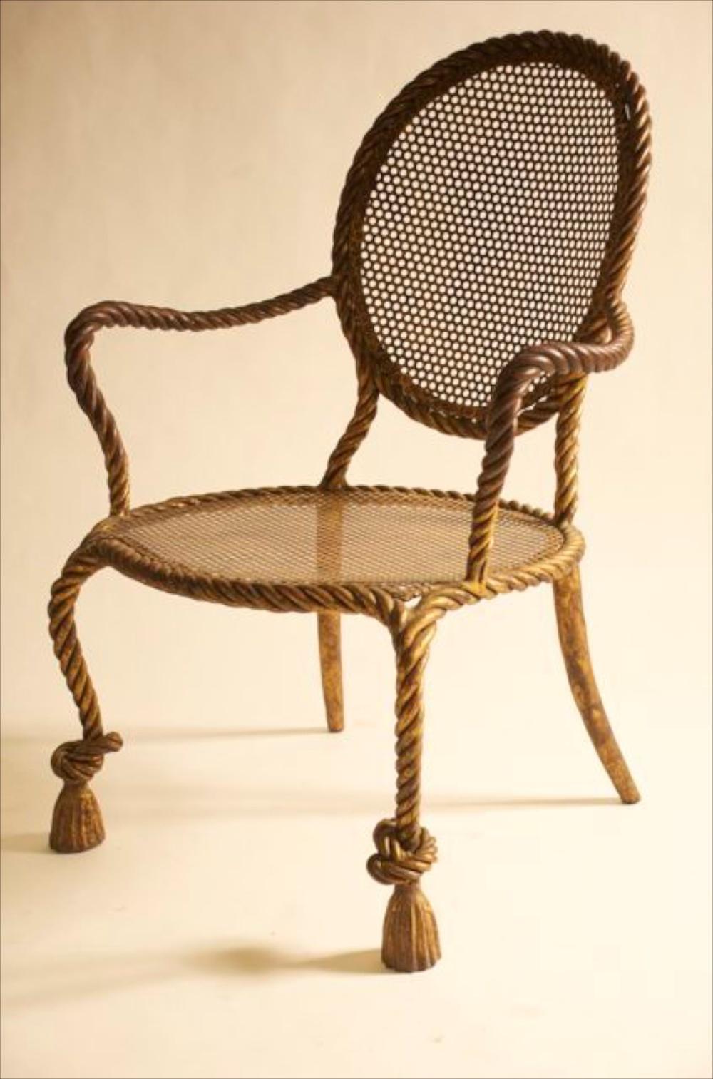 Art déco Niccolini paire de fauteuils en fer doré en vente