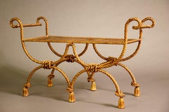 Niccolini Gilt Iron Two-Seat Bench
