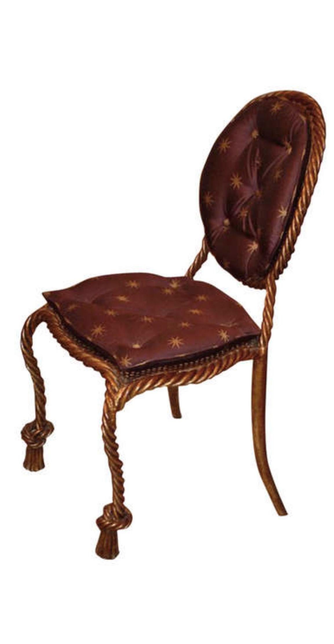 italien Niccolini - Paire de chaises d'appoint en fer doré en vente