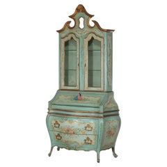 Niccolini Venetian Rococo Hand Painted Bombay Secretary Desk Signed 20thC