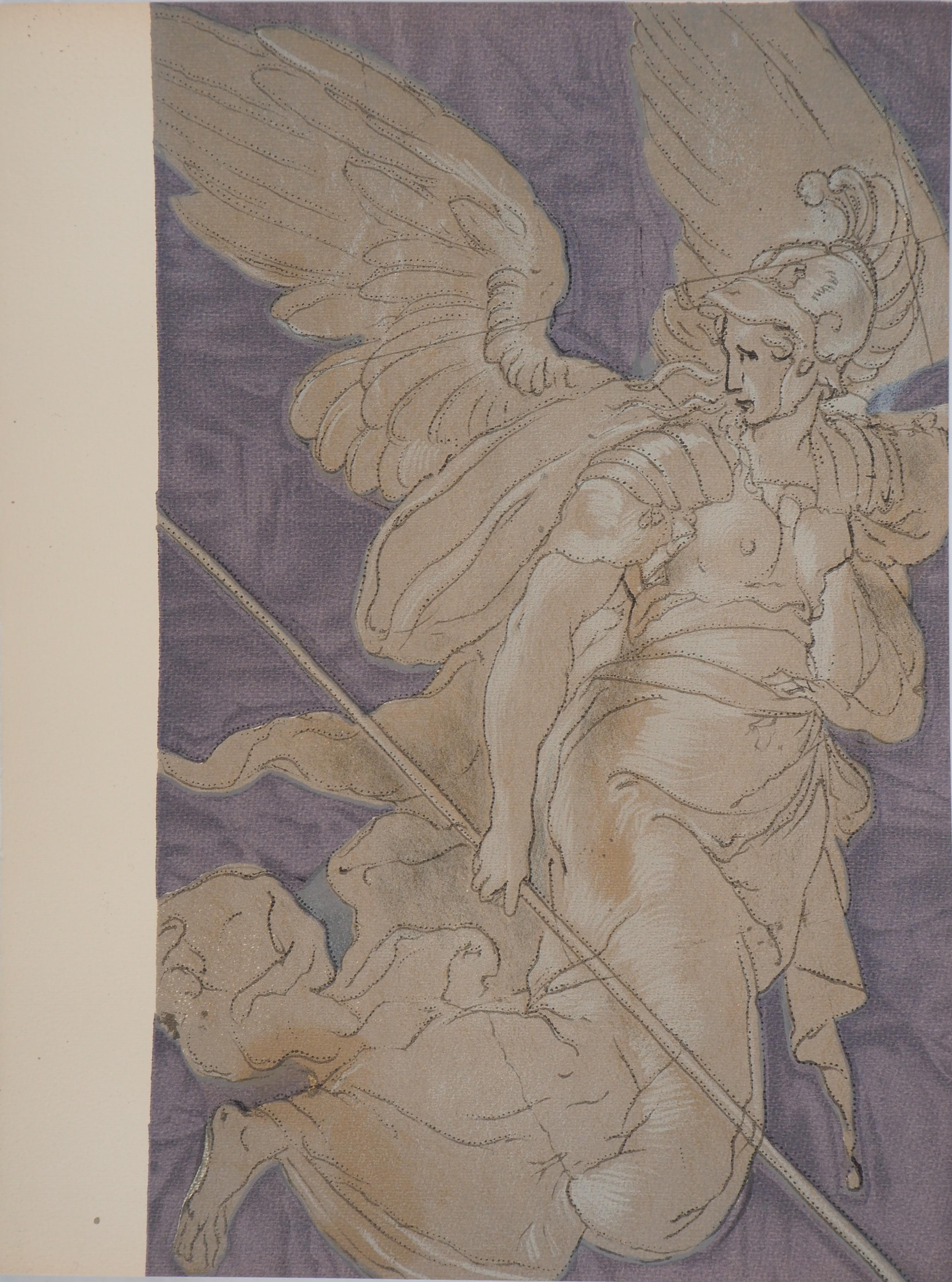 Niccolo dell'Abbate  Figurative Print - Victory Angel - Lithograph