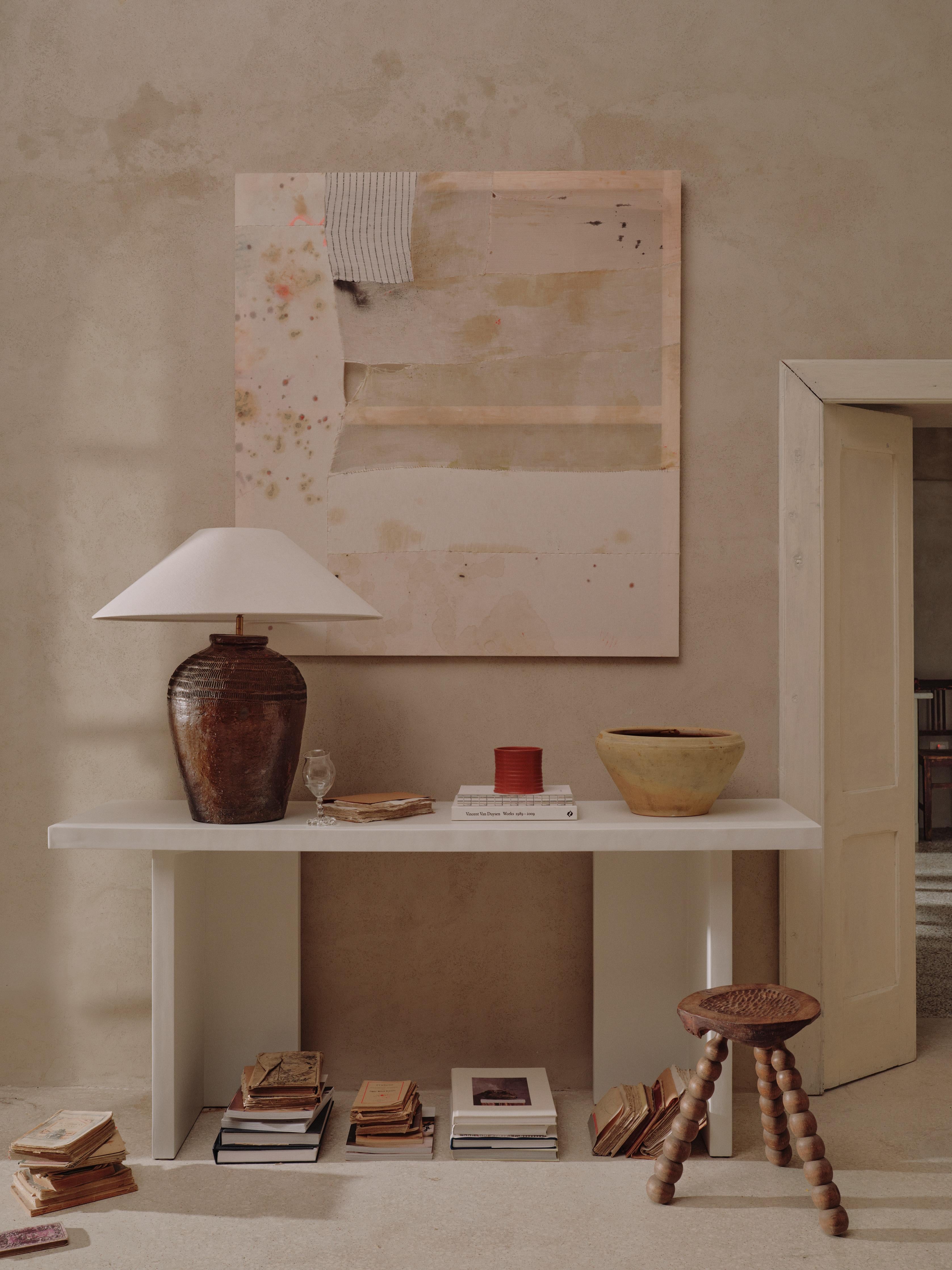 Hand-Crafted Niccolò Microcement Hall Table by Marlot Baus For Sale