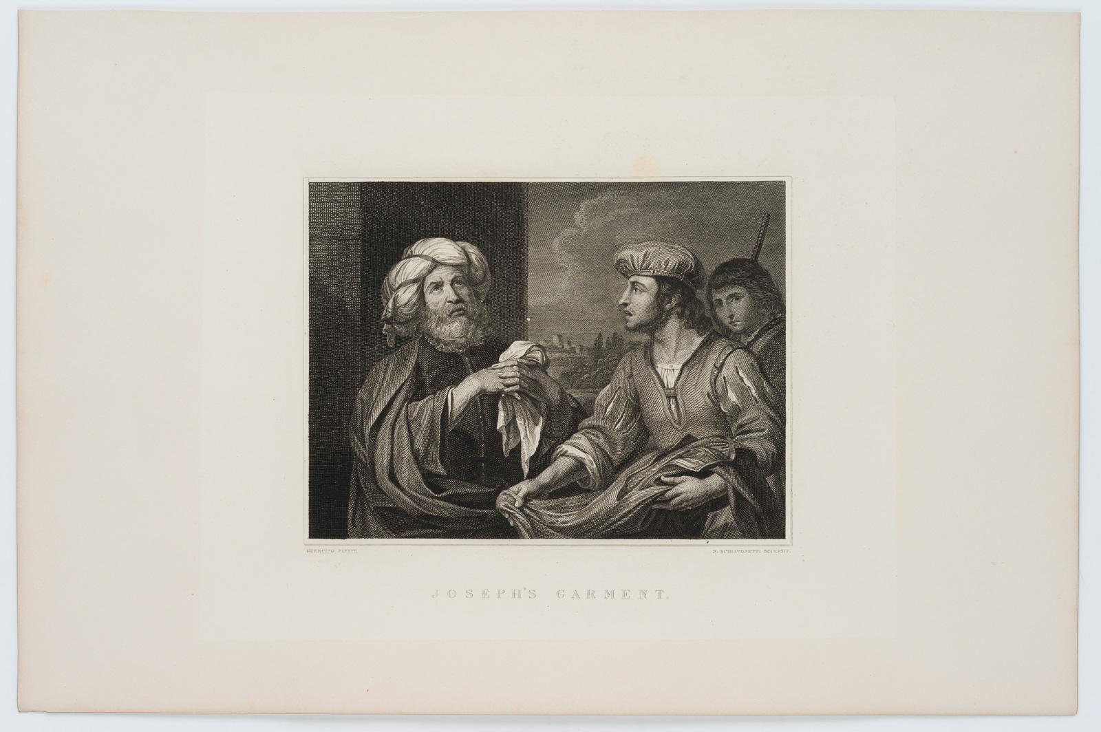 Jacob beholds Joseph's bloody robe - Black Figurative Print by Niccolo Schiavonetti jr.