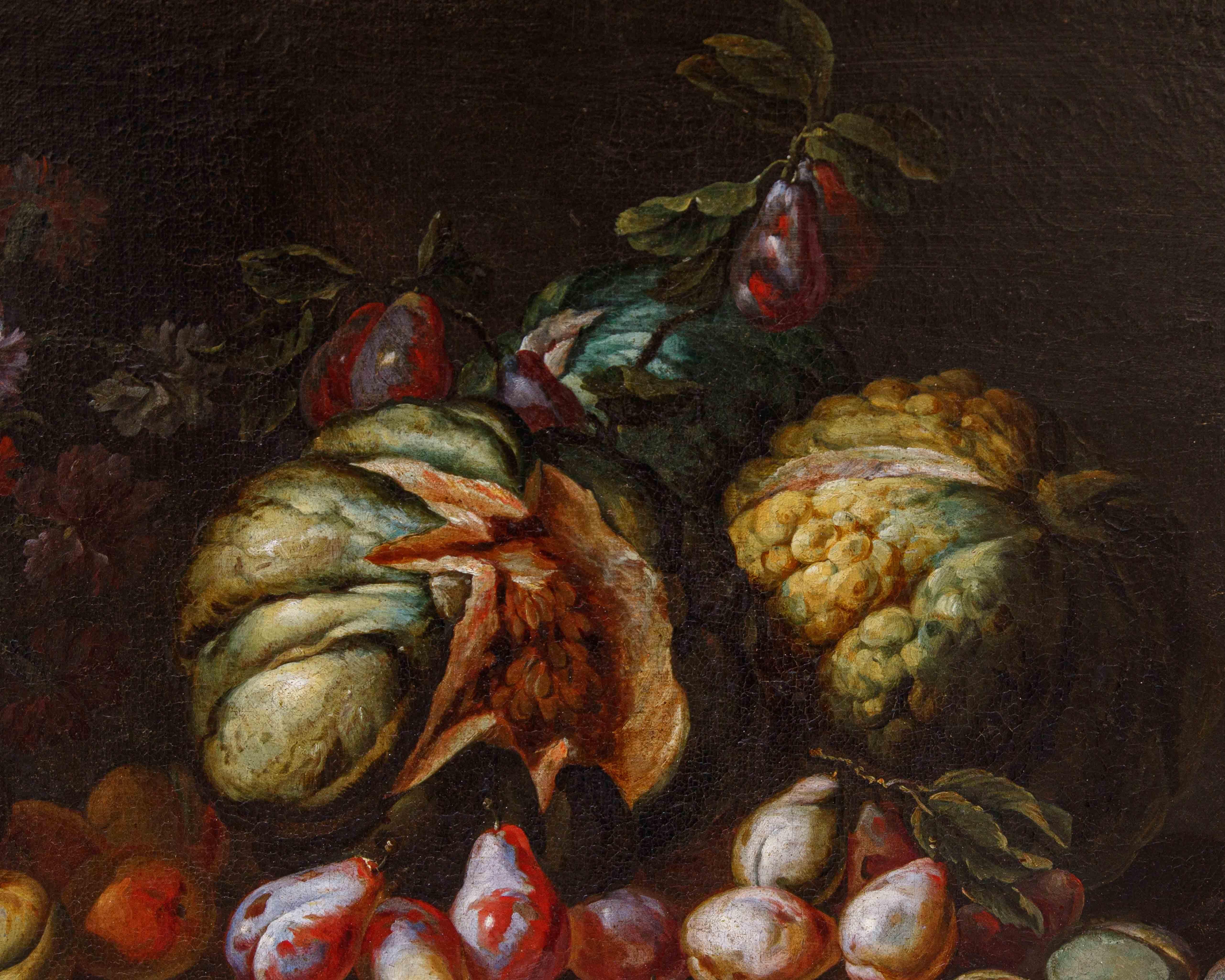 Niccolò Stanchi (Rome, 1623 - 1690), Still life with fruit and flowers For Sale 9