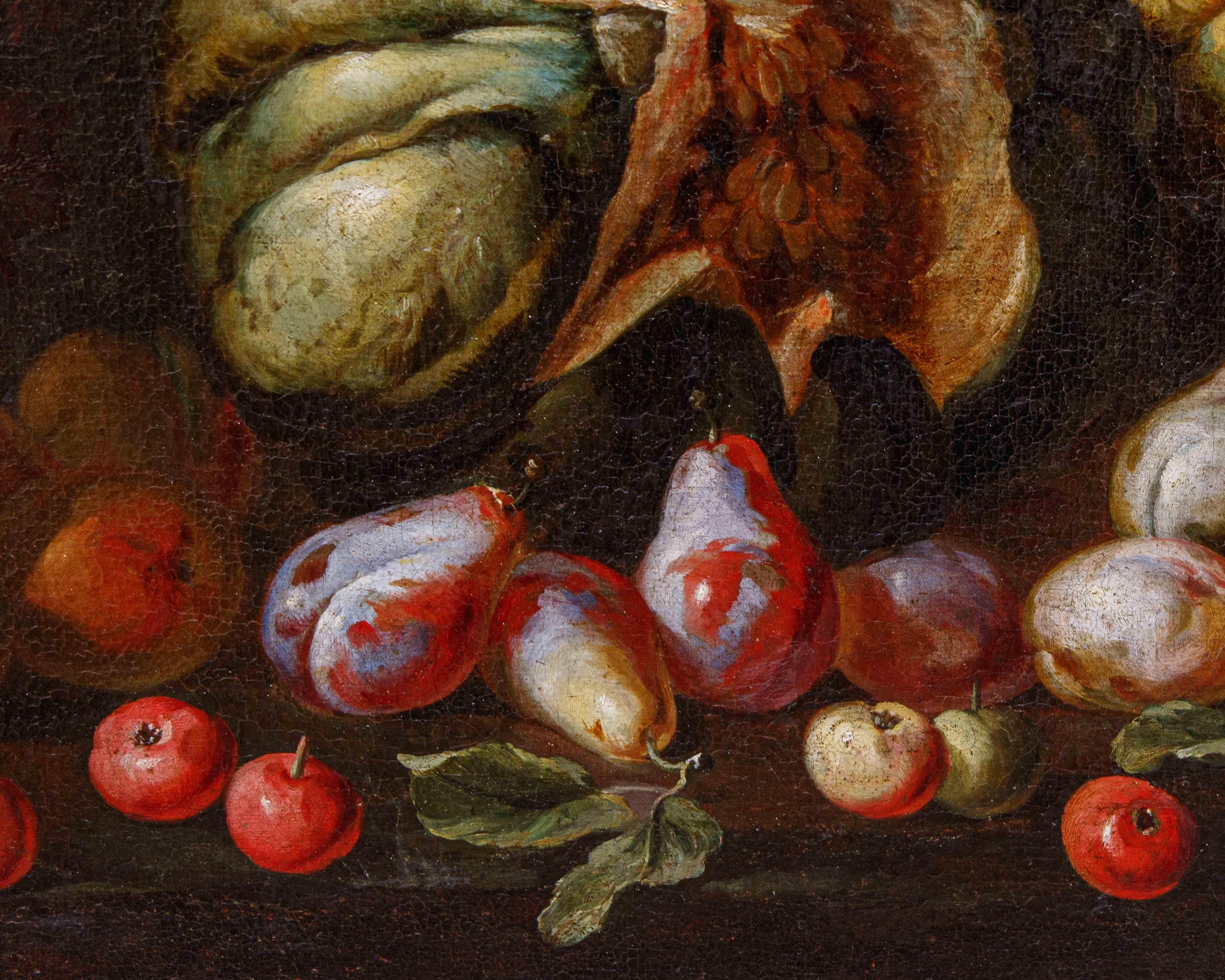 Niccolò Stanchi (Rome, 1623 - 1690), Still life with fruit and flowers For Sale 10