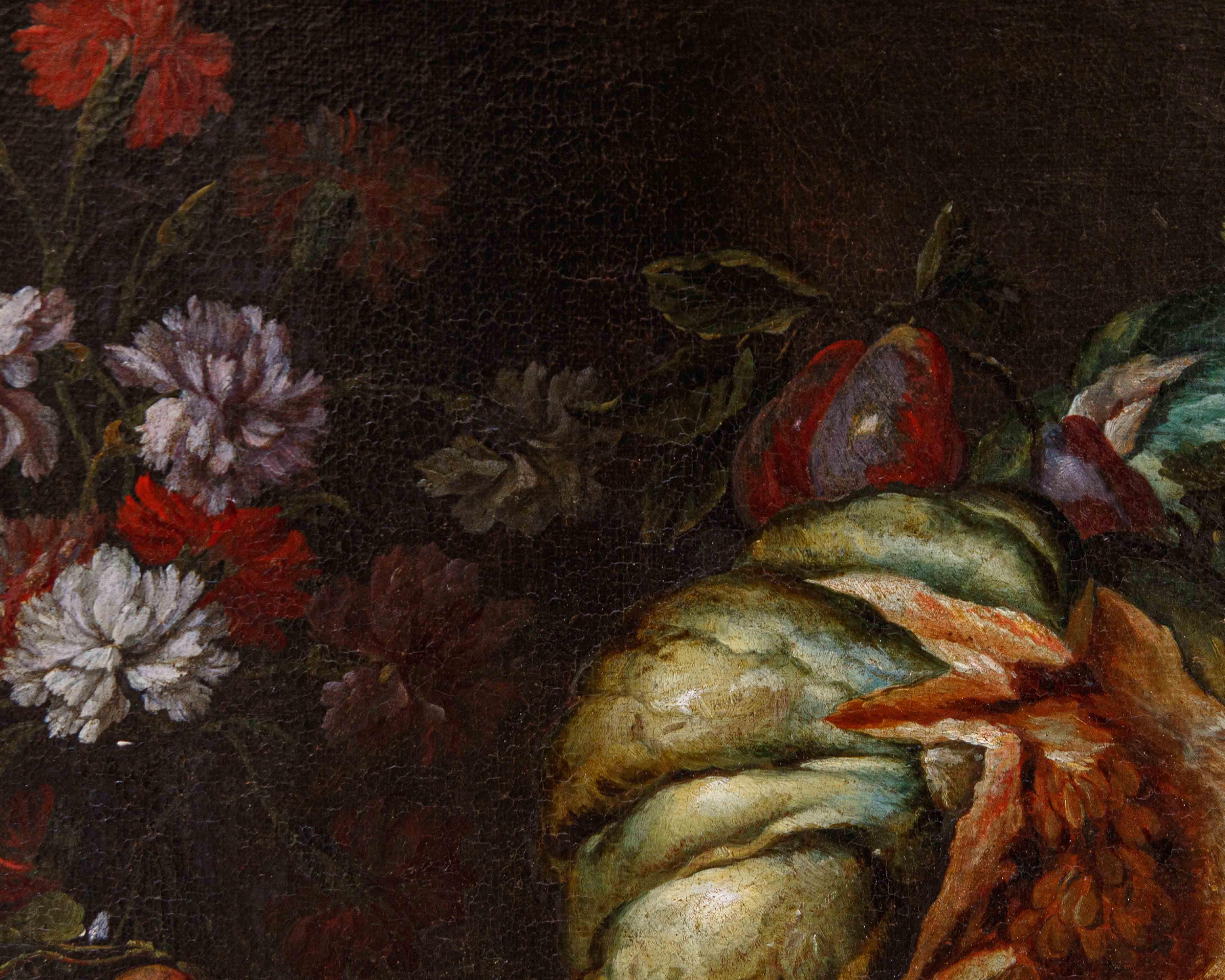 Niccolò Stanchi (Rome, 1623 - 1690), Still life with fruit and flowers For Sale 11