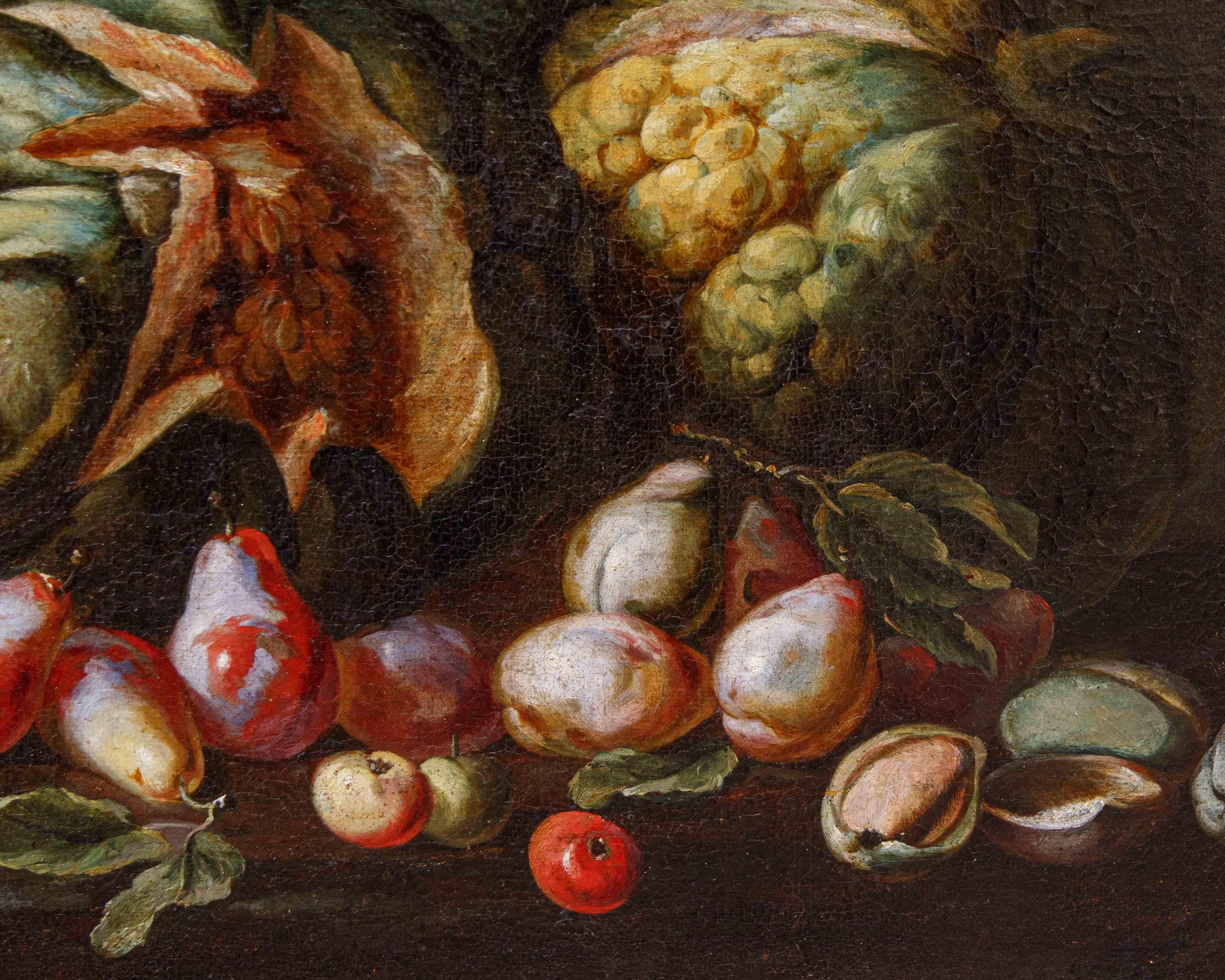 Niccolò Stanchi (Rome, 1623 - 1690), Still life with fruit and flowers For Sale 3
