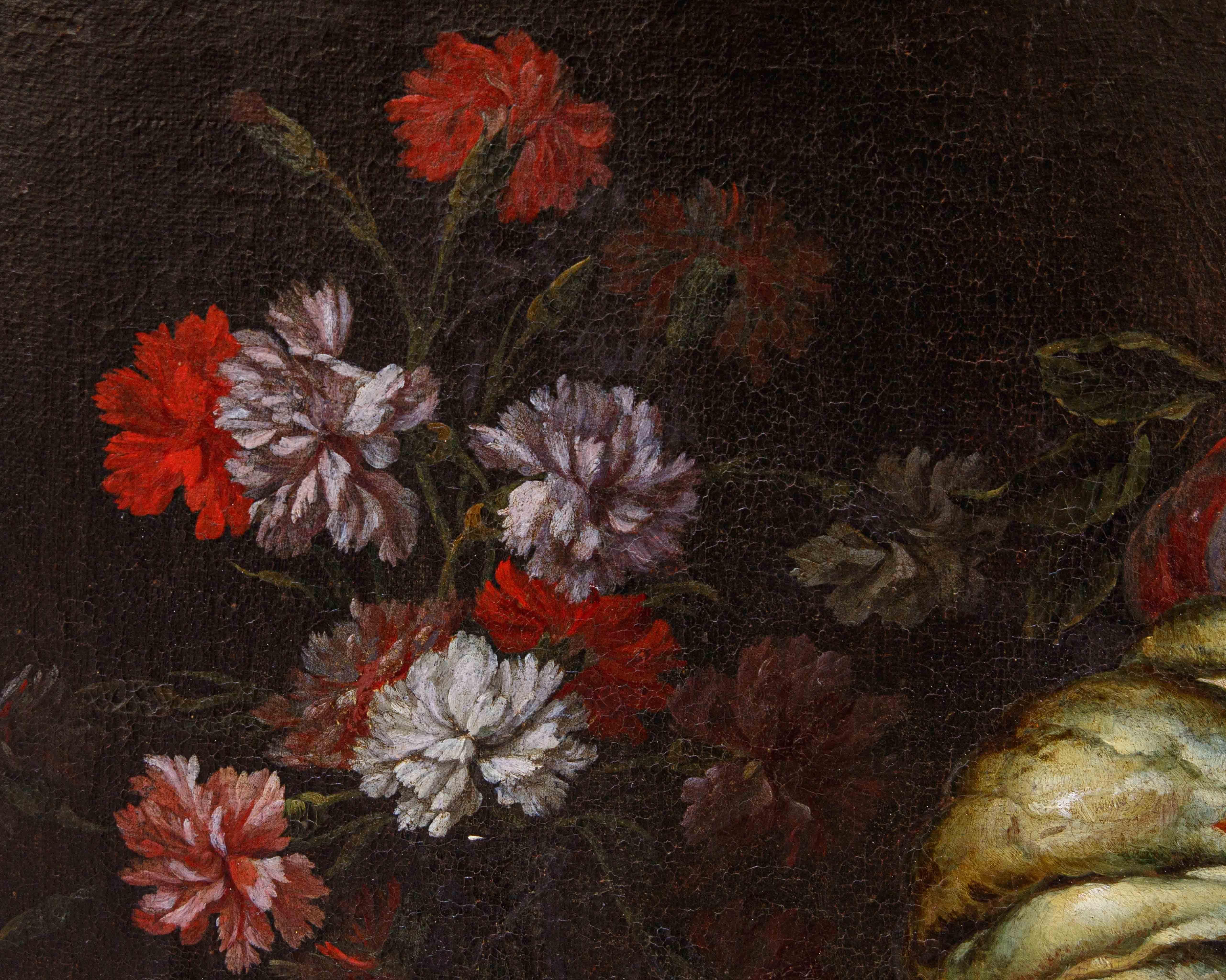 Niccolò Stanchi (Rome, 1623 - 1690), Still life with fruit and flowers For Sale 5