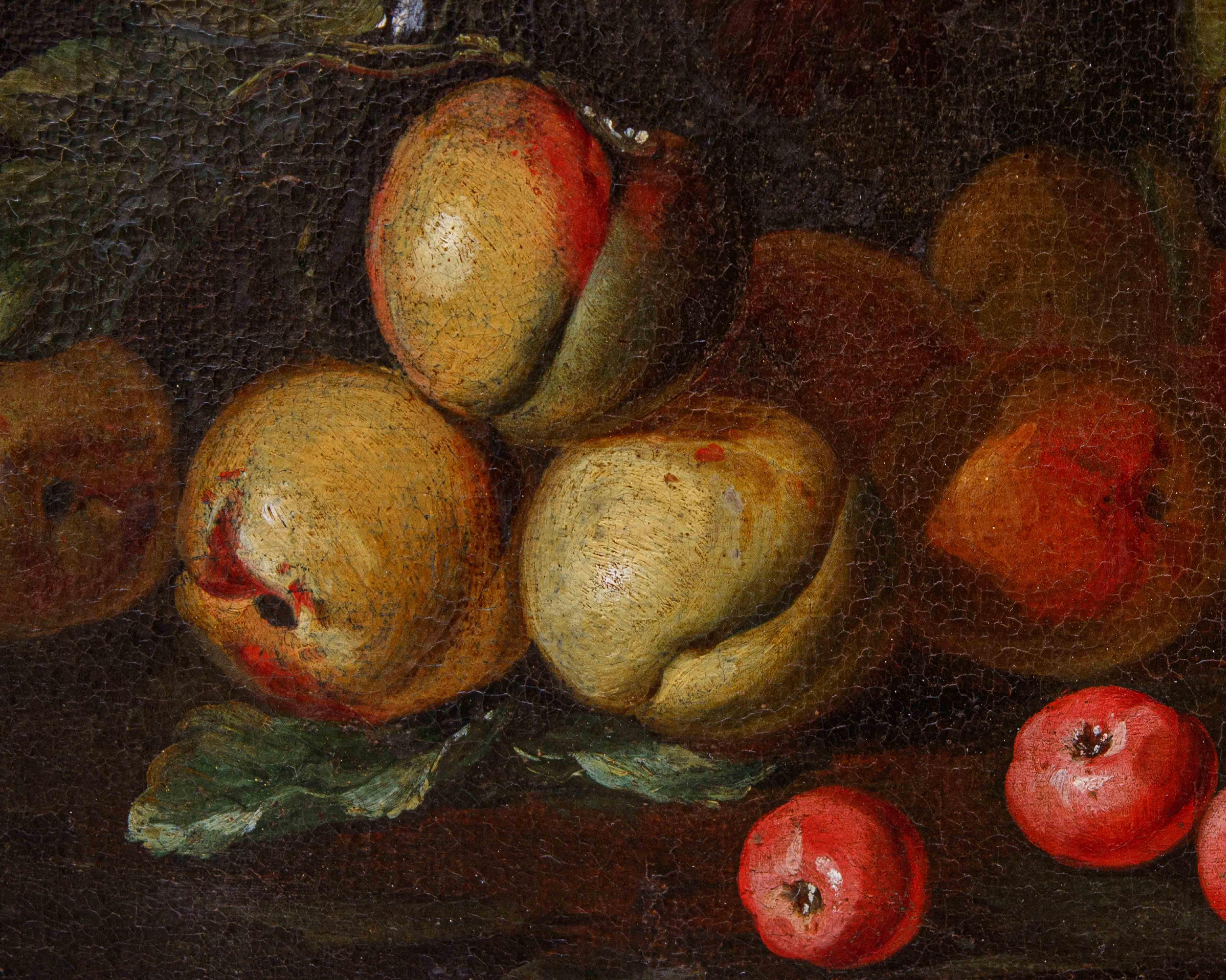 Niccolò Stanchi (Rome, 1623 - 1690), Still life with fruit and flowers For Sale 8