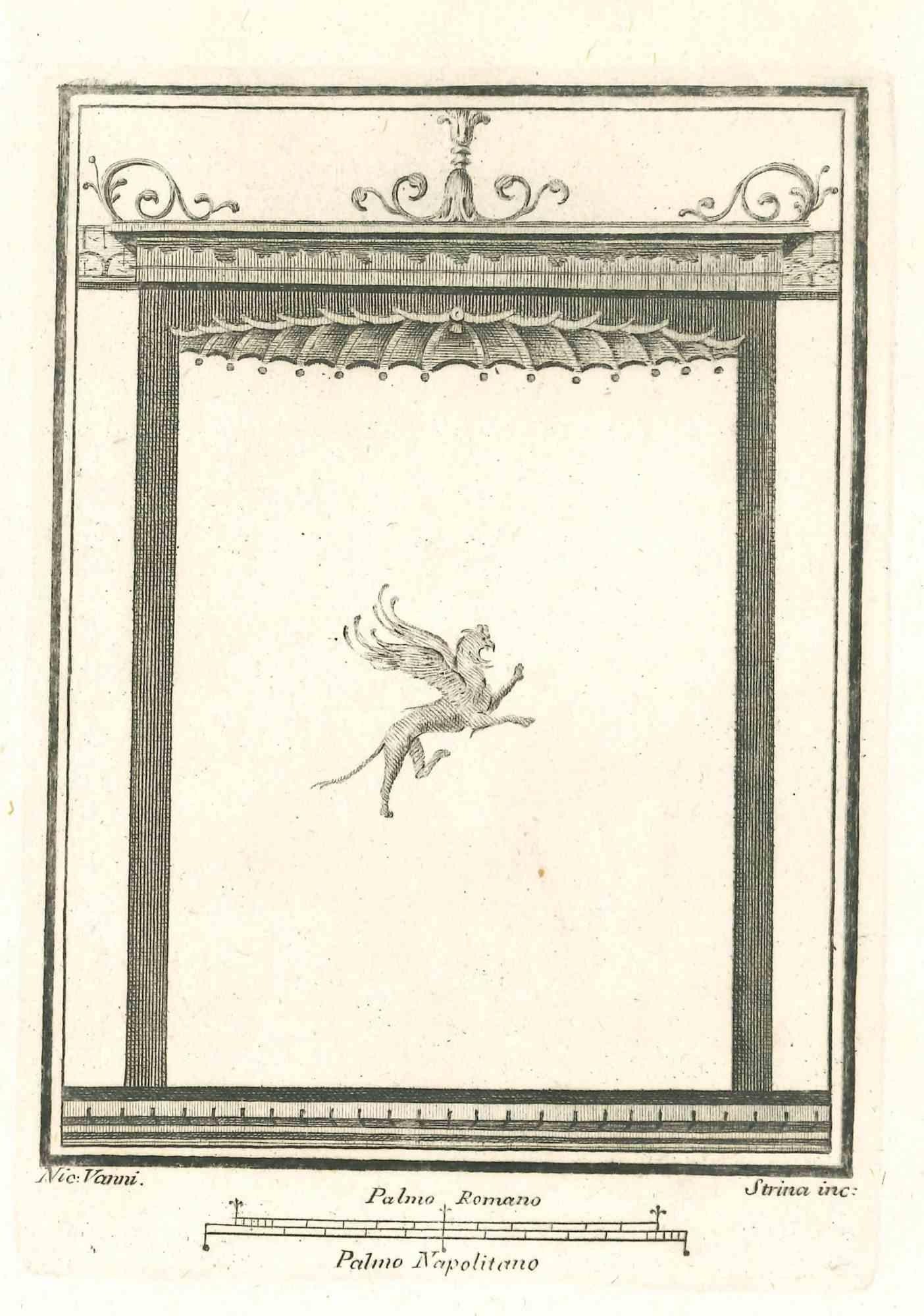 Figurative Print Niccolò Vanni - Scène romaine antique - gravure - XVIIIe siècle
