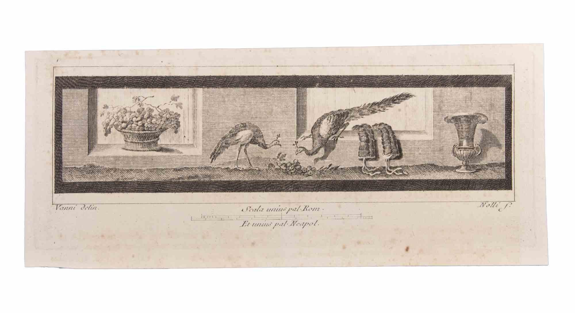 Décoration avec des animaux est une gravure réalisée par  Niccolò Vanni (1750-1770).

La gravure appartient à la suite d'estampes "Antiquités d'Herculanum exposées" (titre original : "Le Antichità di Ercolano Esposte"), un volume de huit gravures