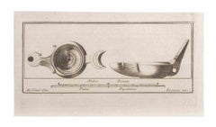 Lampe à huile - Gravure de Niccolò Vanni  XVIIIe siècle