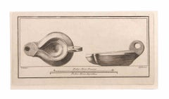 Oil Lamp - Etching by Niccolò Vanni  - 18th Century