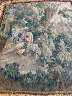 Nice 18th century Aubusson tapestry «rest in the forest»
