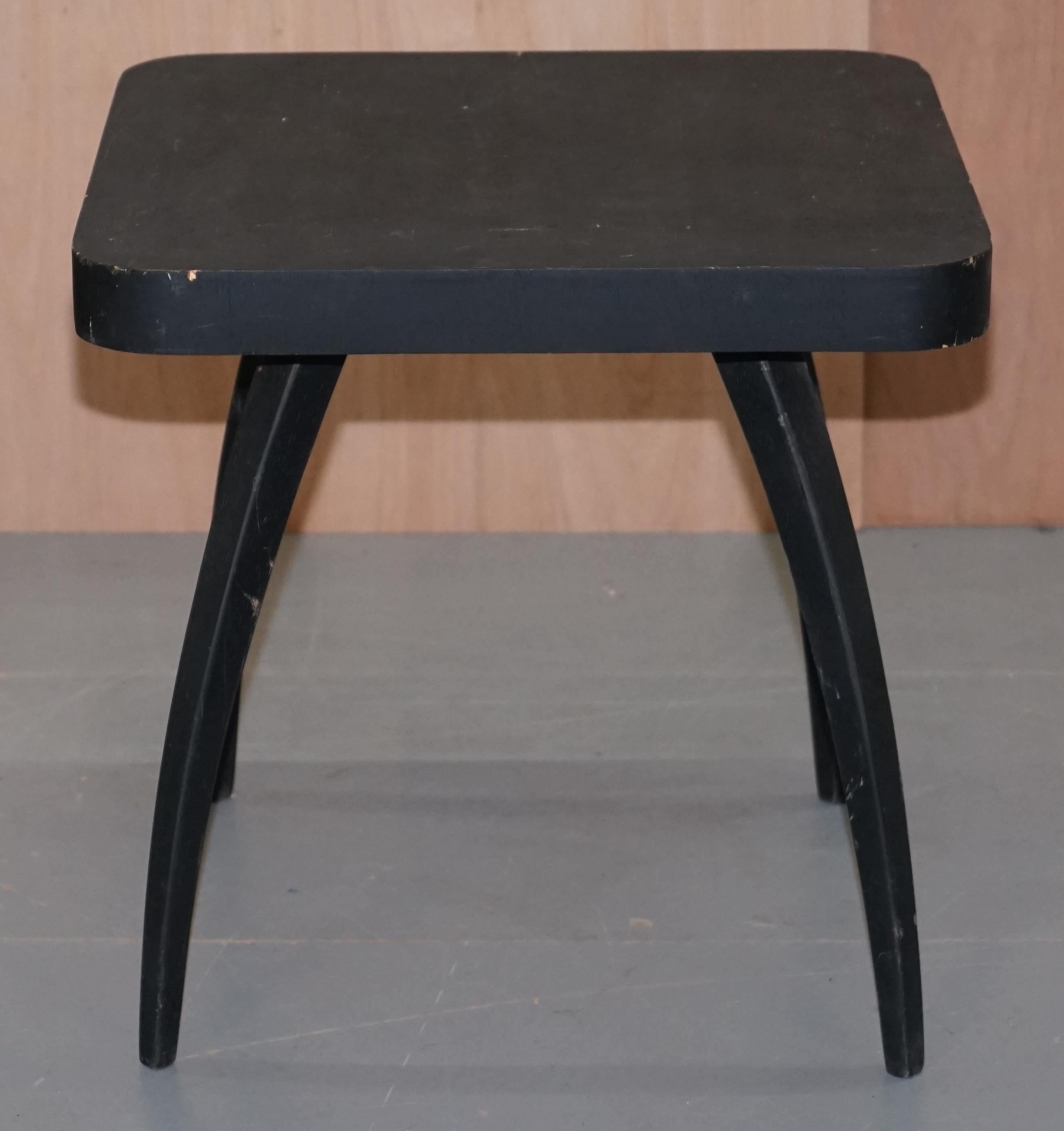 We are delighted to offer for sale this original J Halabala ebonised black spider table circa 1930s

An iconic table and a design classic, this piece looks sublime from every angle.

It has varying patina marks all over, I can have the table
