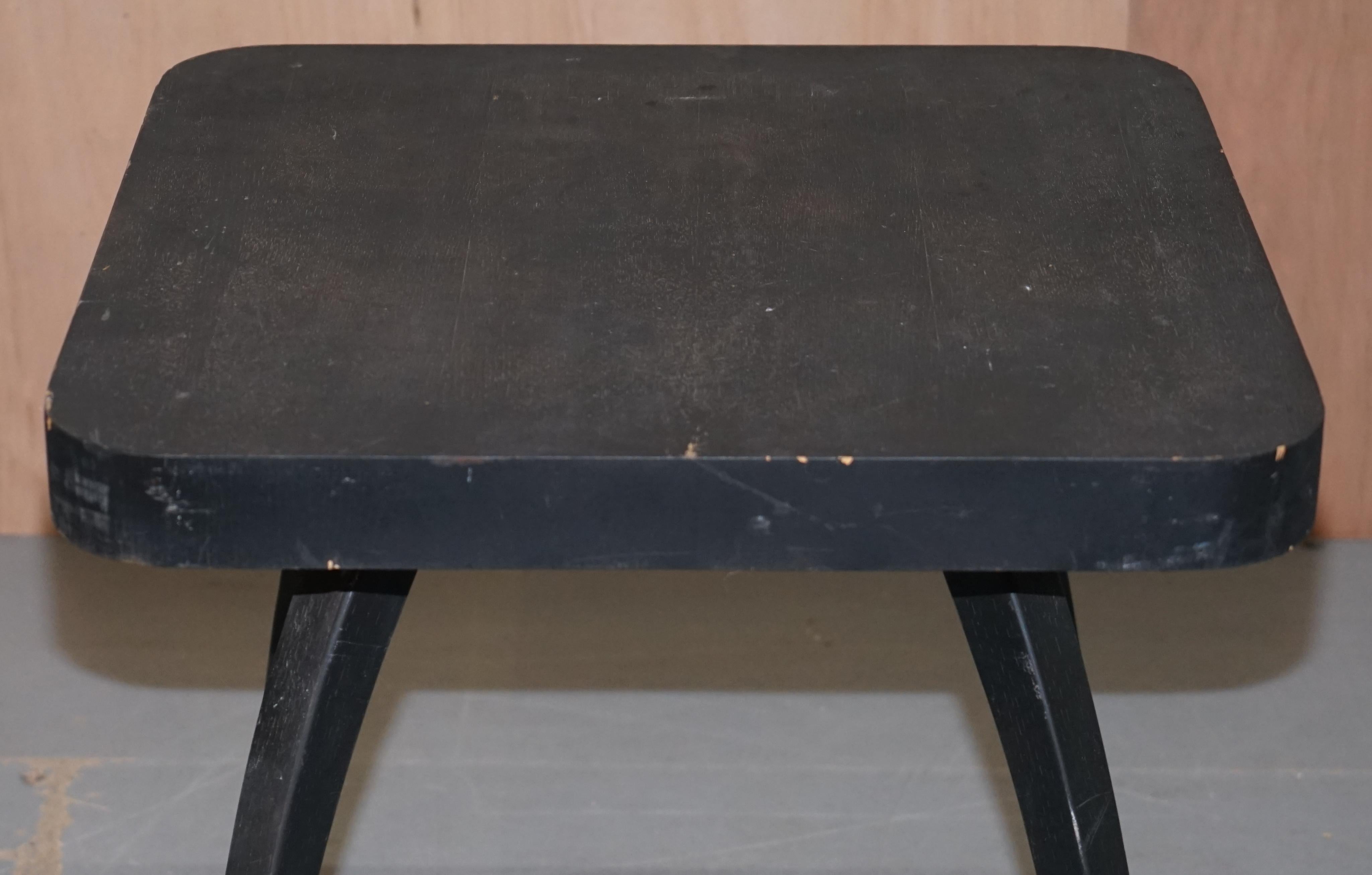 Nice 1930s Ebonised Black Spider Table by J.Halabala Vintage Distressed Patina 2