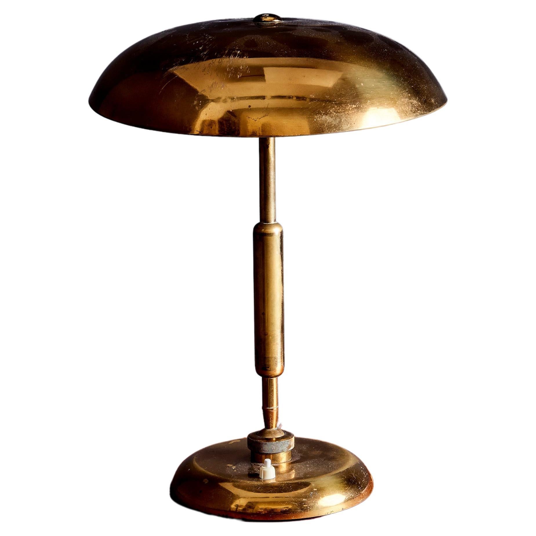 Nice 1950s Brass Table Lamp Produced In Italy For Sale