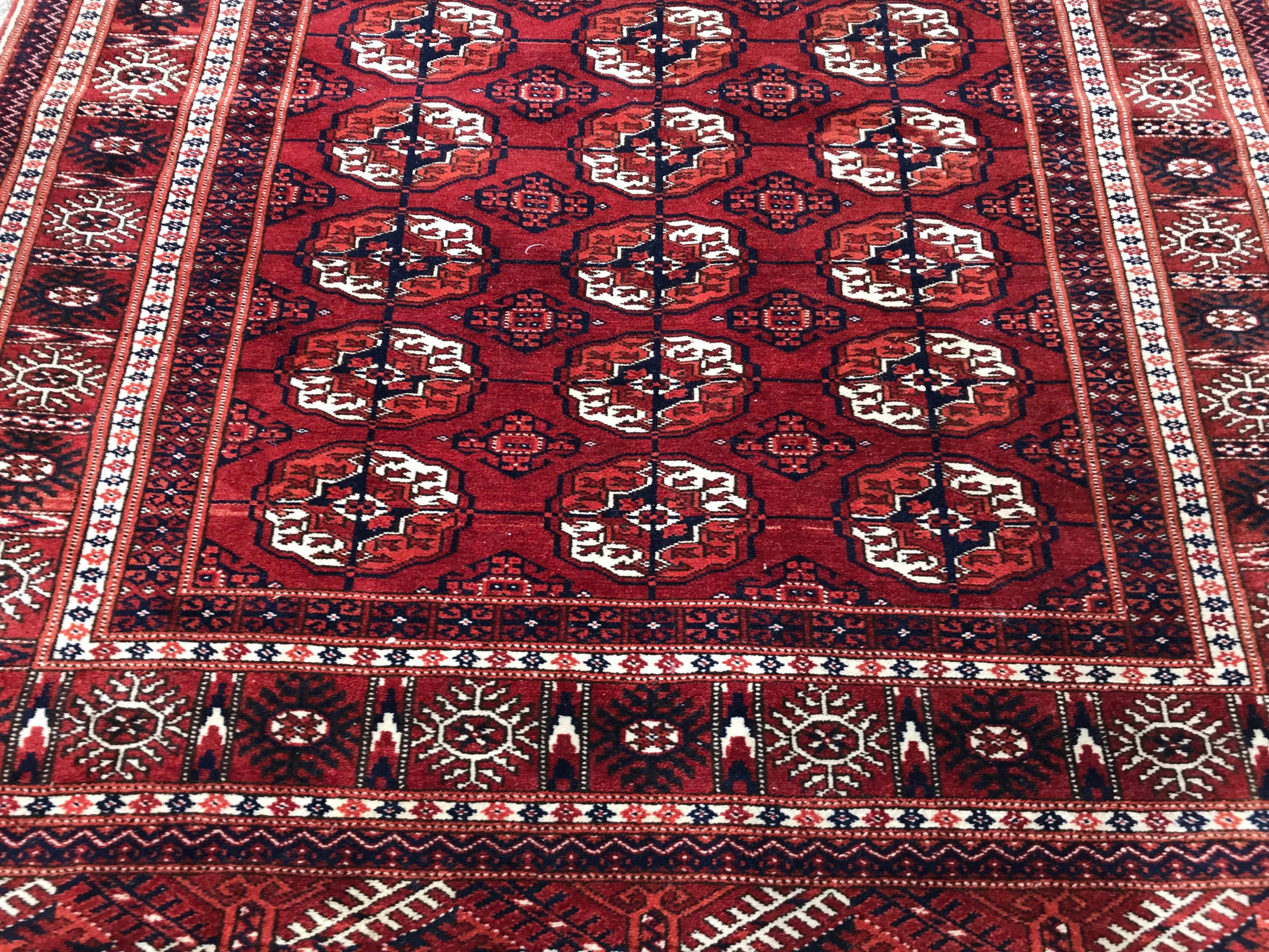 Nice 20th Century Turkmen Boukhara Rug For Sale 4