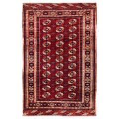 Joli tapis turkmène Boukhara du 20ème siècle
