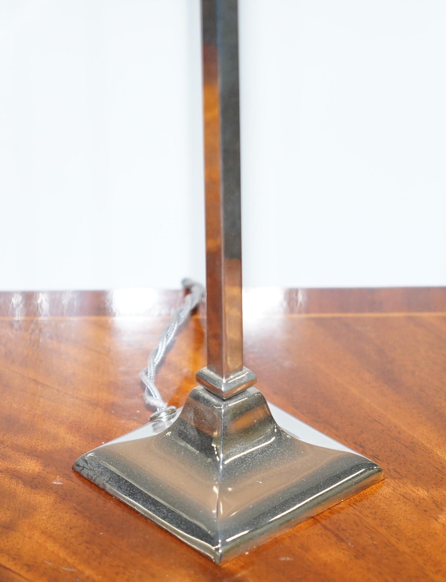 Modern Nice Contemporary Chromed Metal Table Lamp Long Elegant Styling