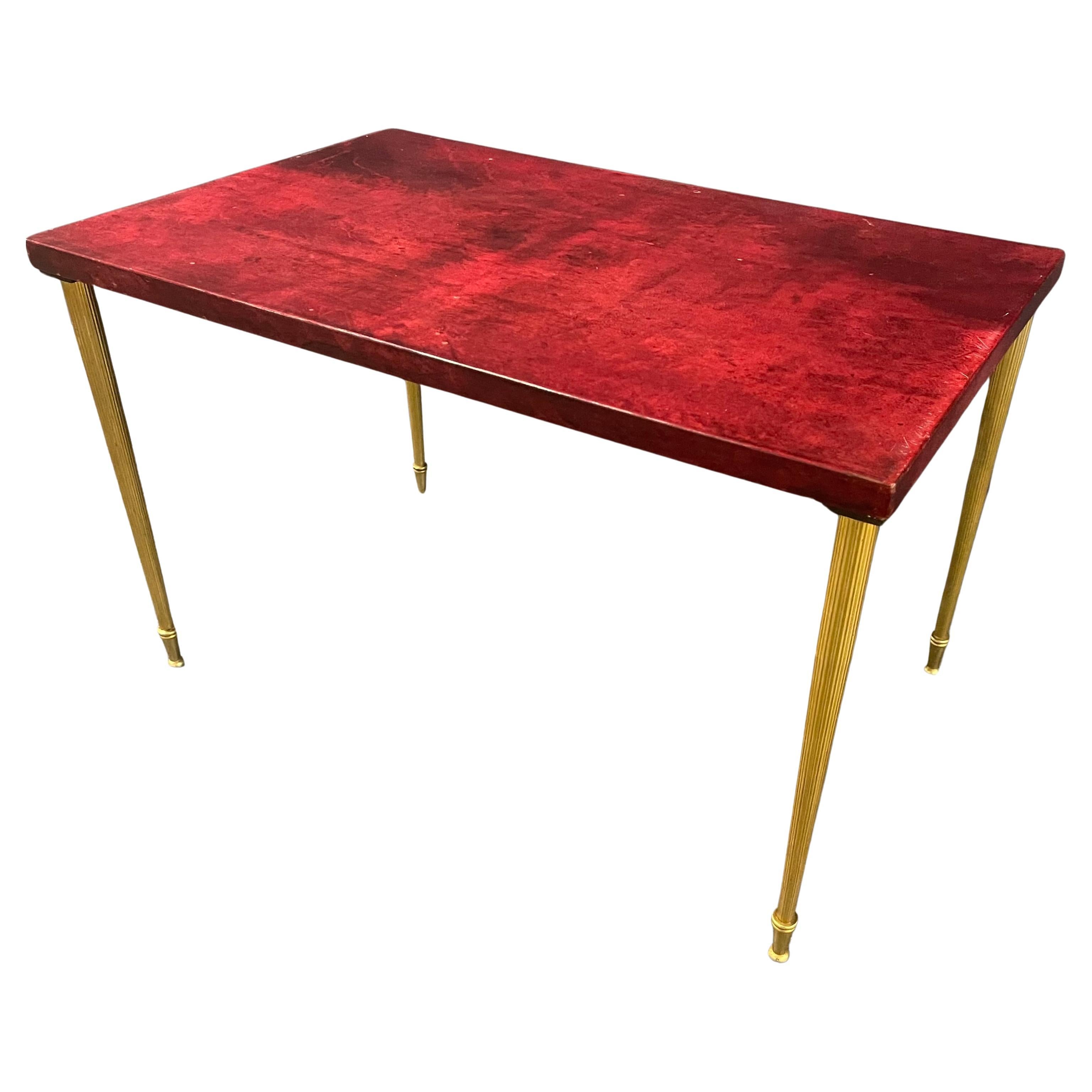 nice aldo tura side table - great color For Sale