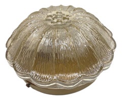 Nice Amber Glass Round Flower Shape Flush Mount, Germany, 1960s