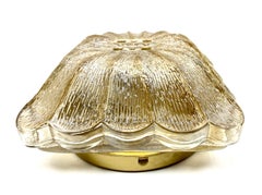 Nice Amber Glass Square Flower Shape Flush Mount, Germany, 1960s