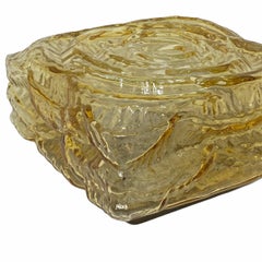 Nice Amber Glass Square Flower Shape Flush Mount, Germany, 1960s