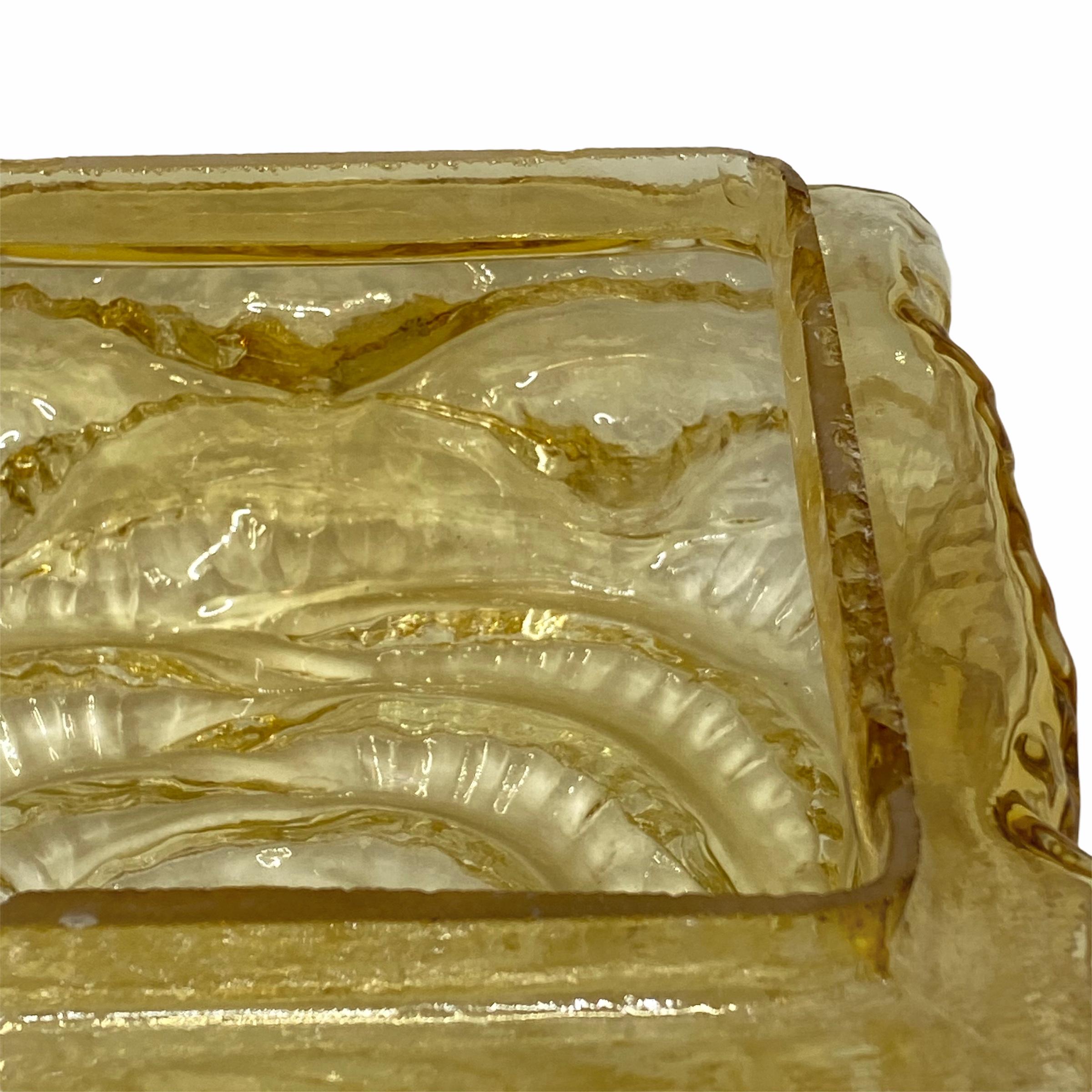Métal Belle monture carrée en forme de fleur en verre ambré, Allemagne, années 1960 en vente