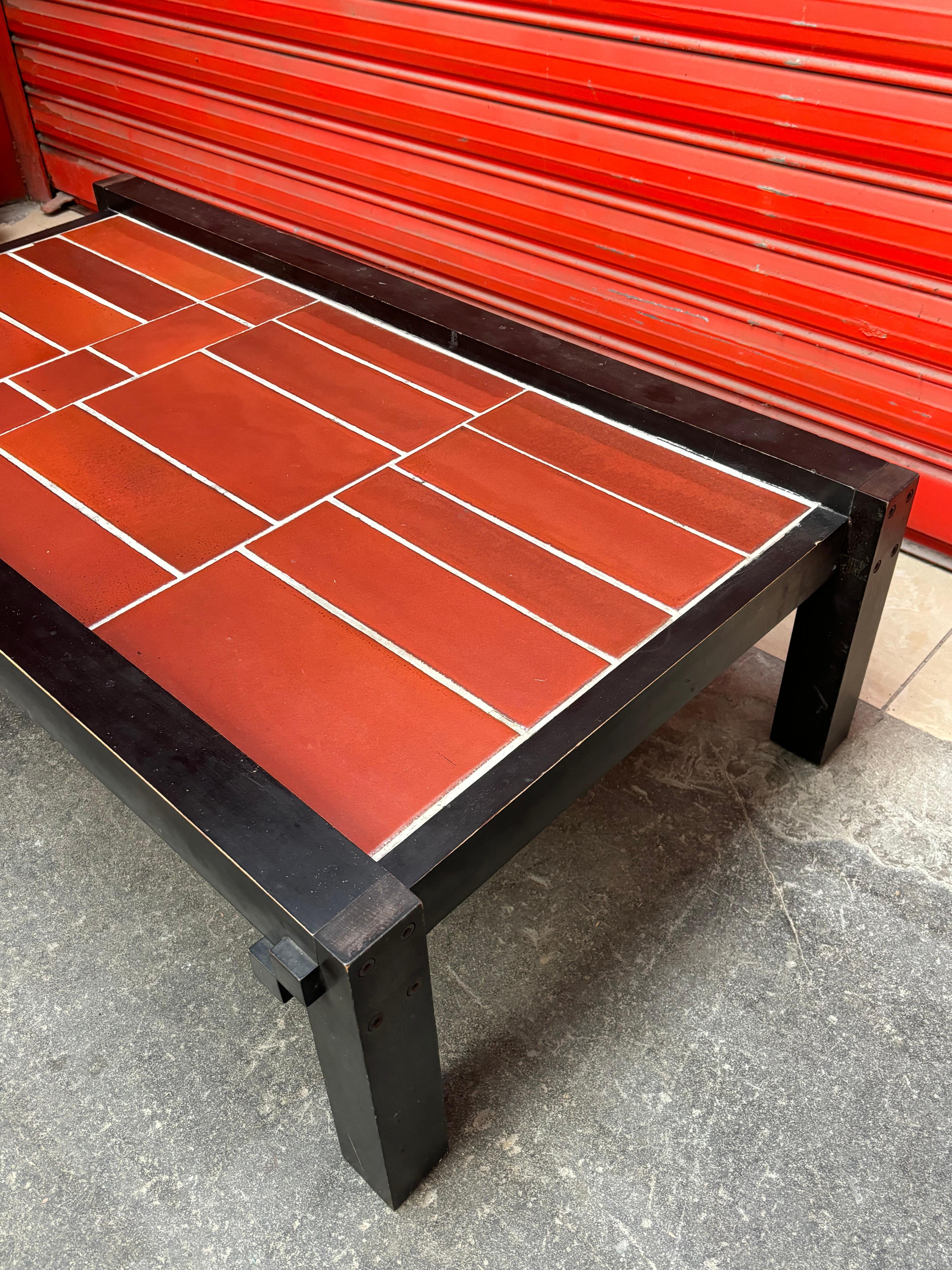 Nice and large coffee table by Roger Capron For Sale 3