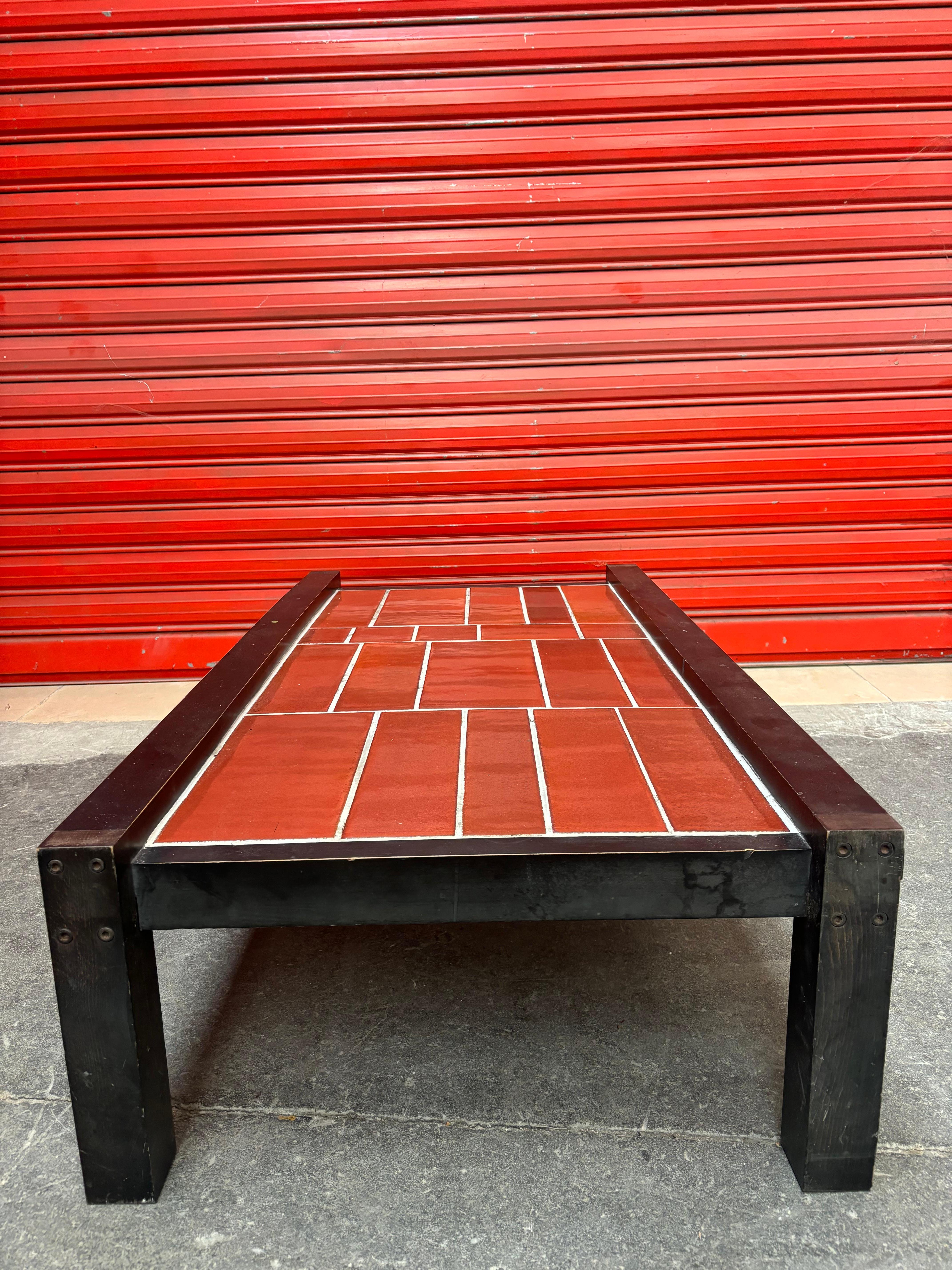 Nice and large coffee table by Roger Capron For Sale 7