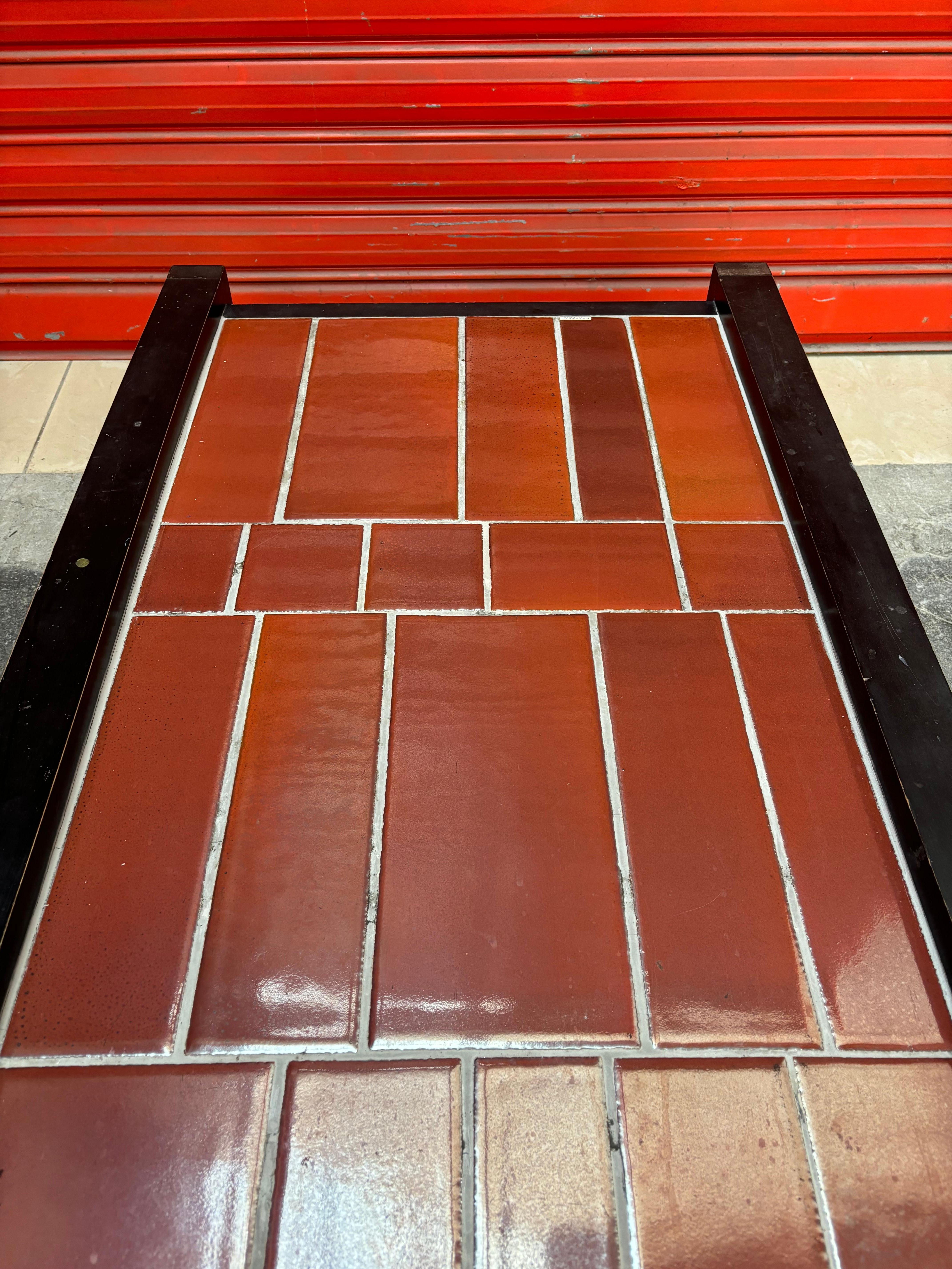 Nice and large coffee table by Roger Capron For Sale 8