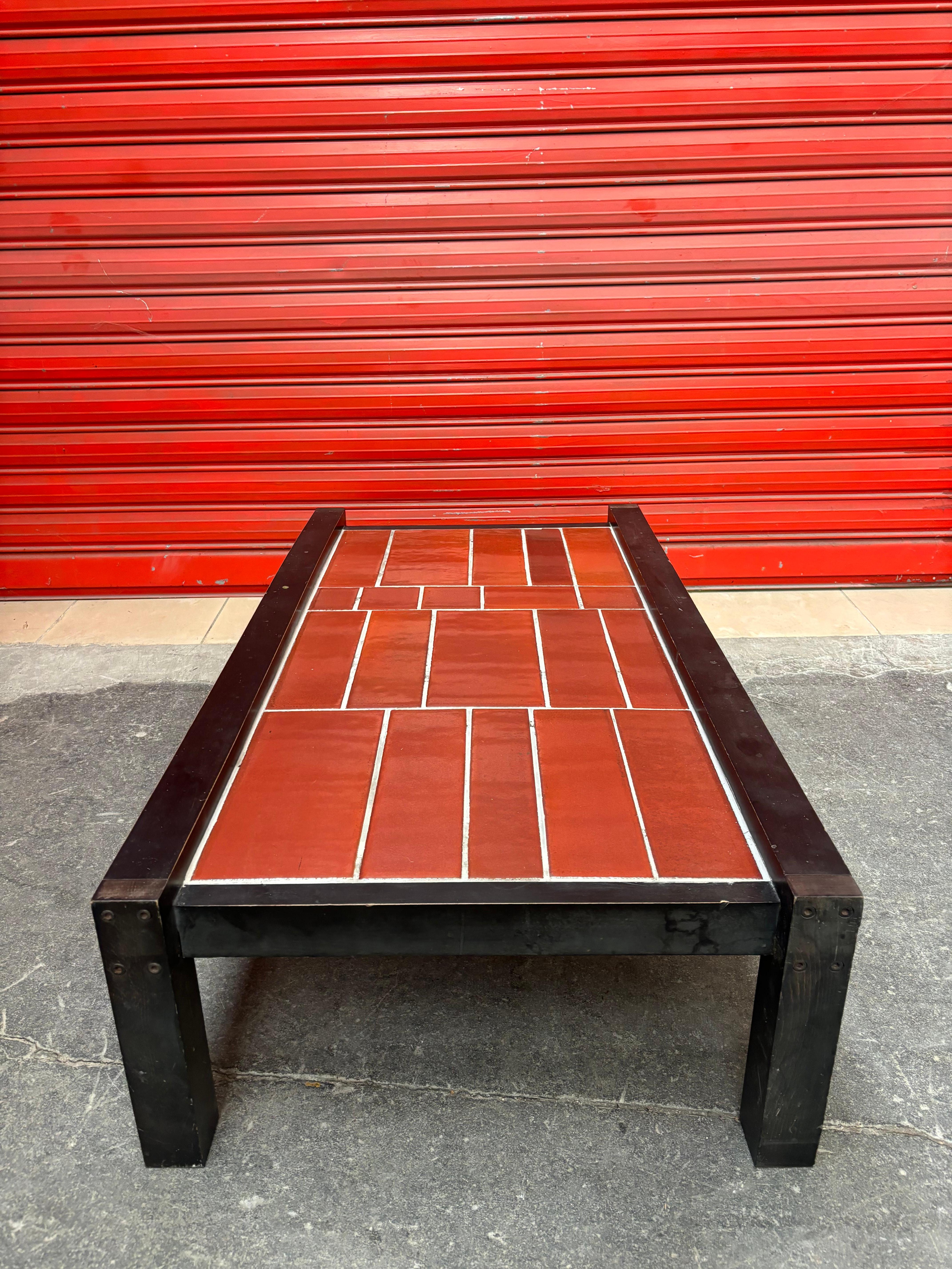 Nice and large coffee table by Roger Capron For Sale 13