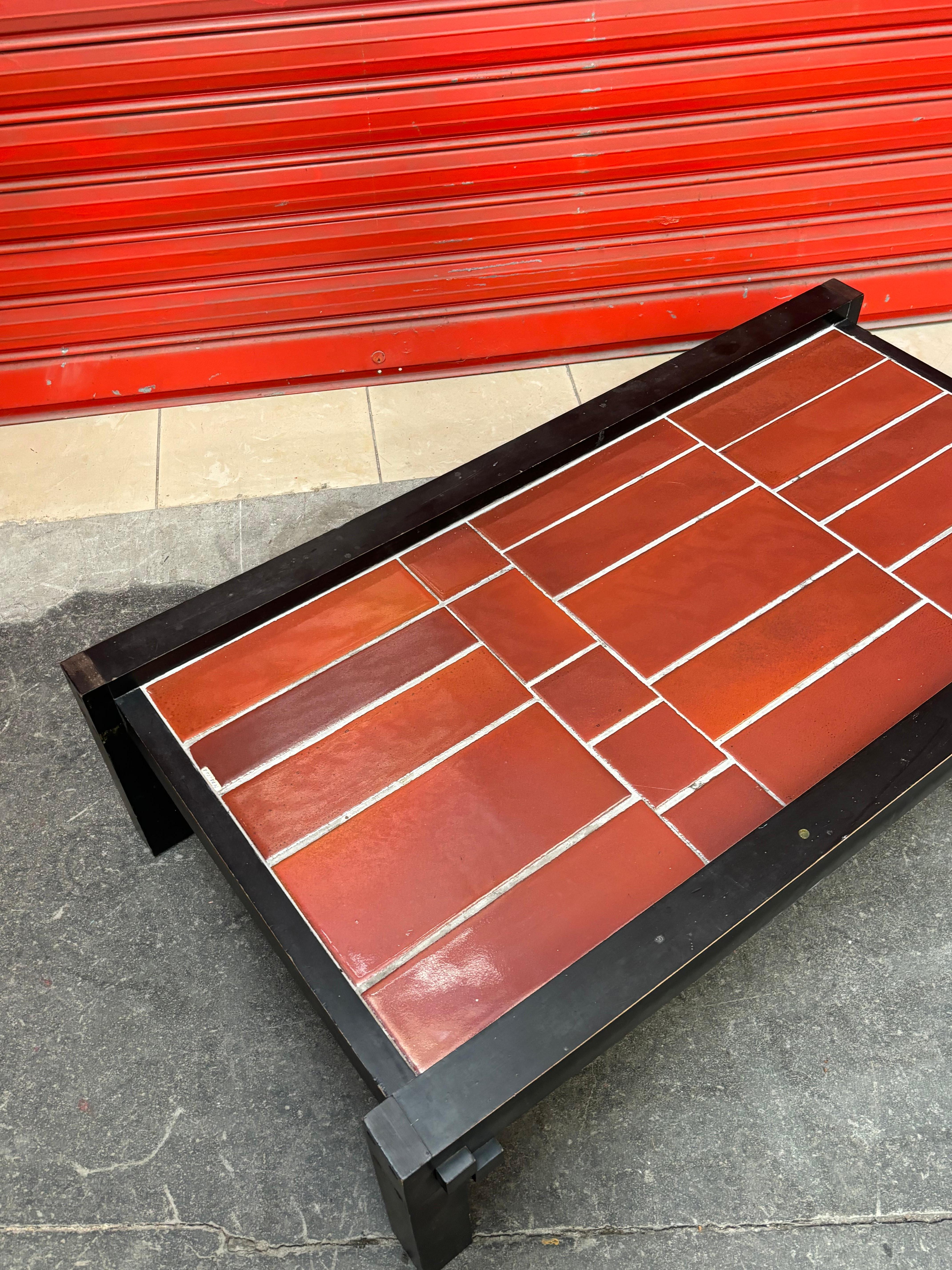 Late 20th Century Nice and large coffee table by Roger Capron For Sale