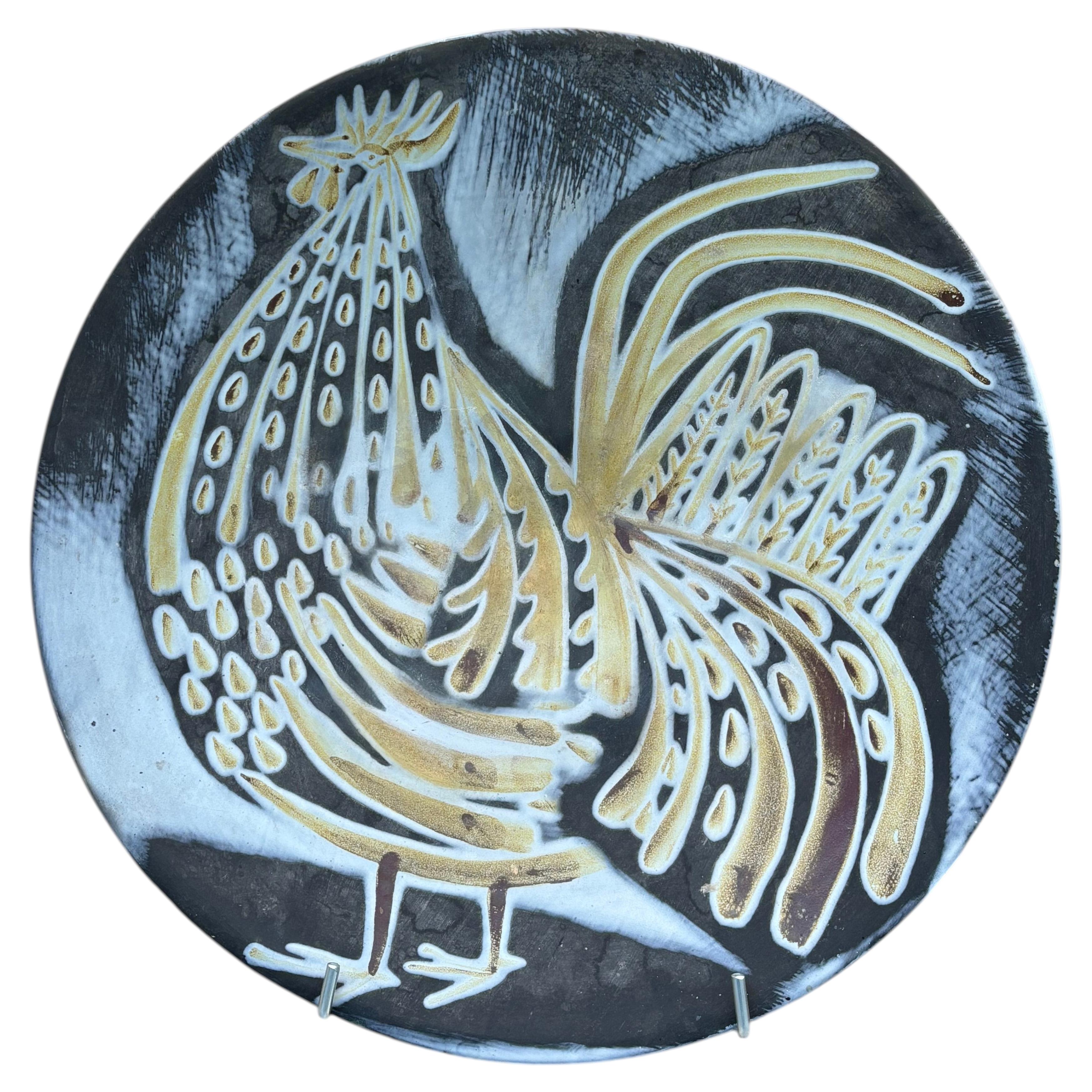 Nice and large plate by Roger Capron For Sale