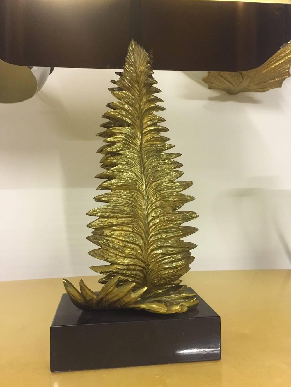 Nice and Rare Fern Table Lamp by Maison Charles 4