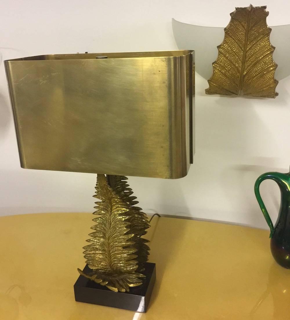 Nice and Rare Fern Table Lamp by Maison Charles 5
