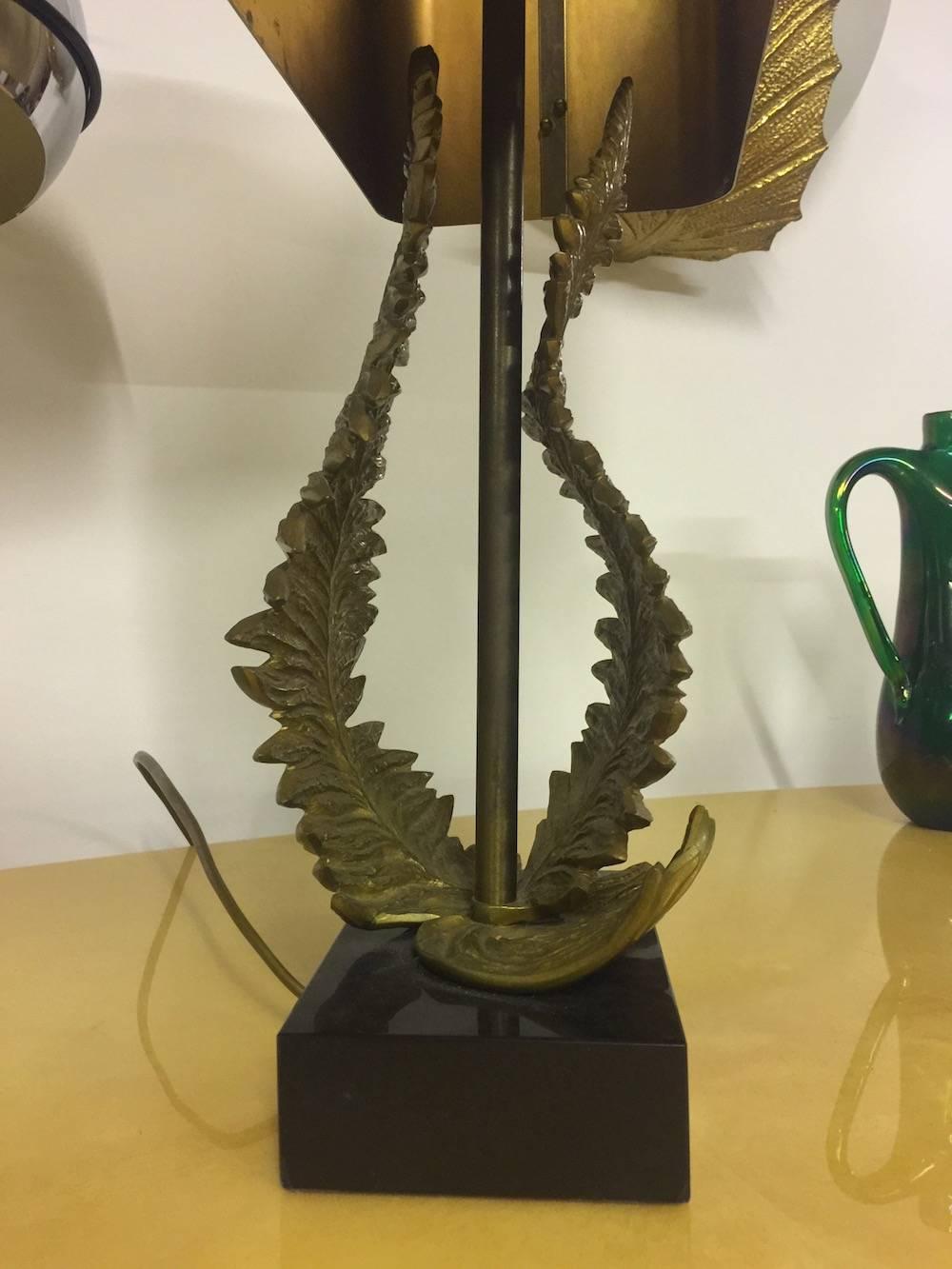 Nice and Rare Fern Table Lamp by Maison Charles 3