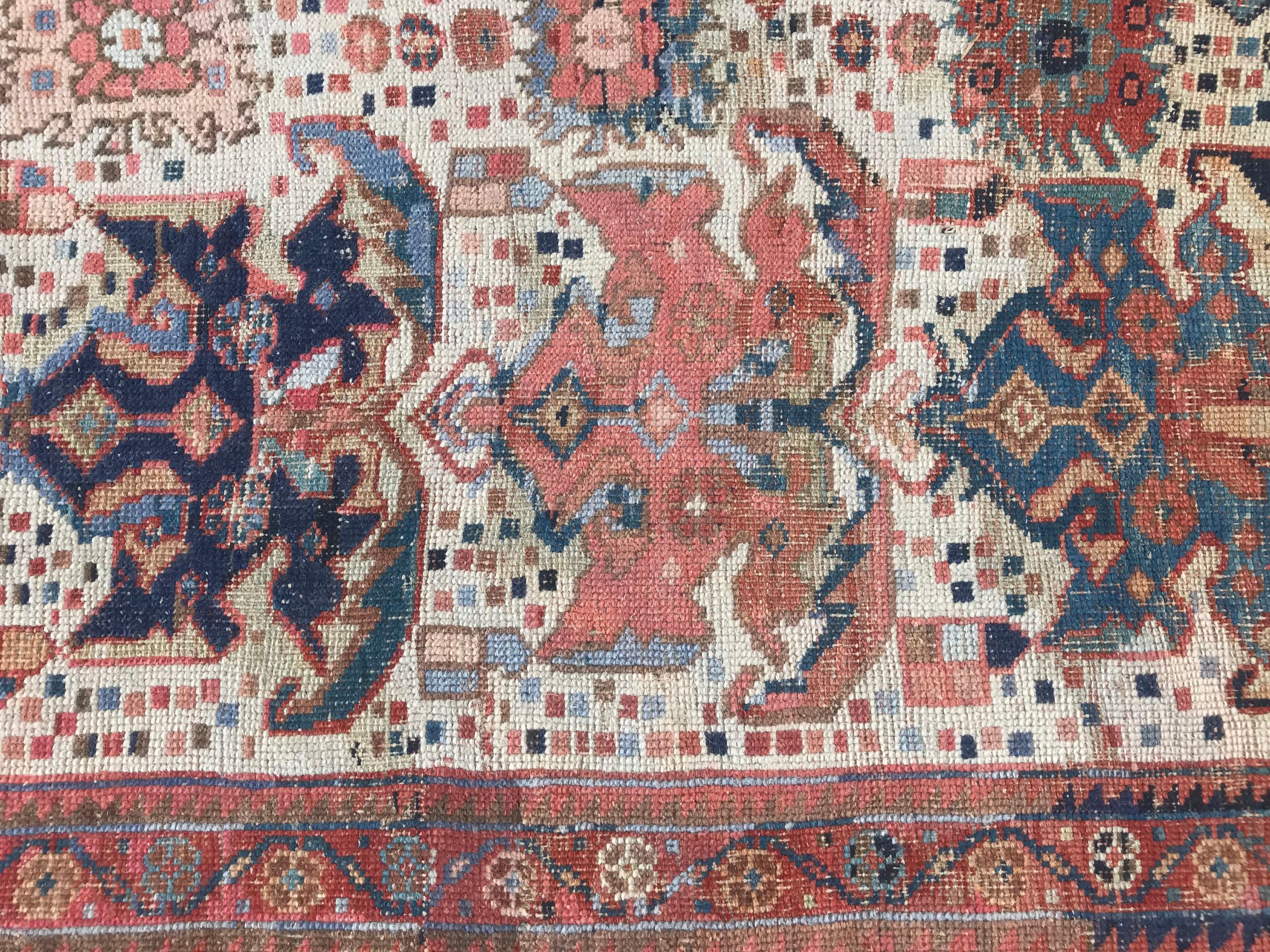 Wool Nice Antique Afshar Rug For Sale