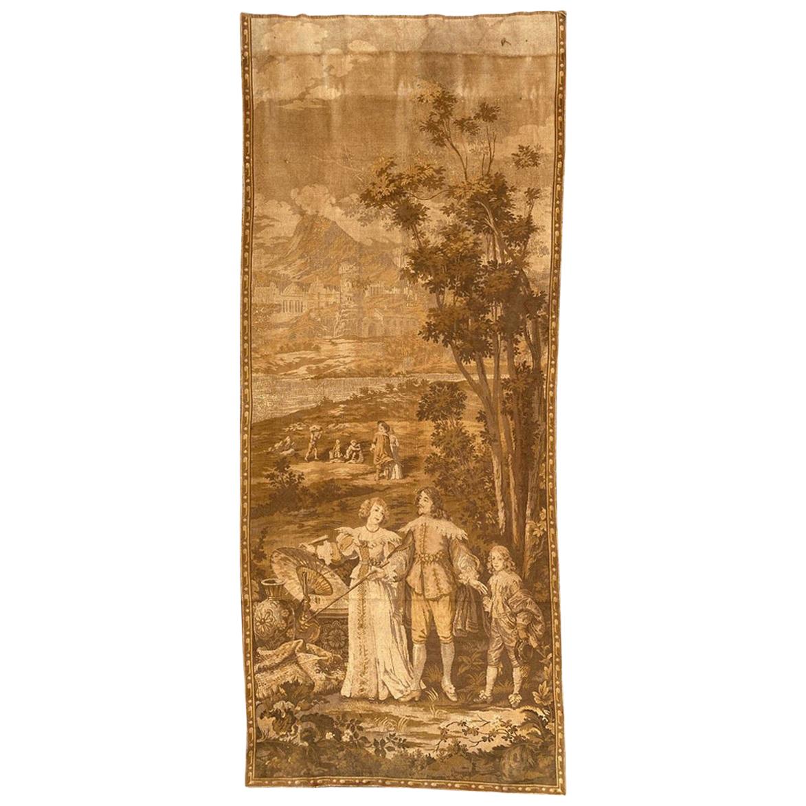 Nice Antique Aubusson Style French Jaquar Tapestry