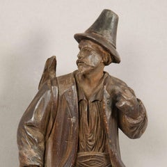 Nice Antique Carved Wood Hunter Whip Holder, 1890